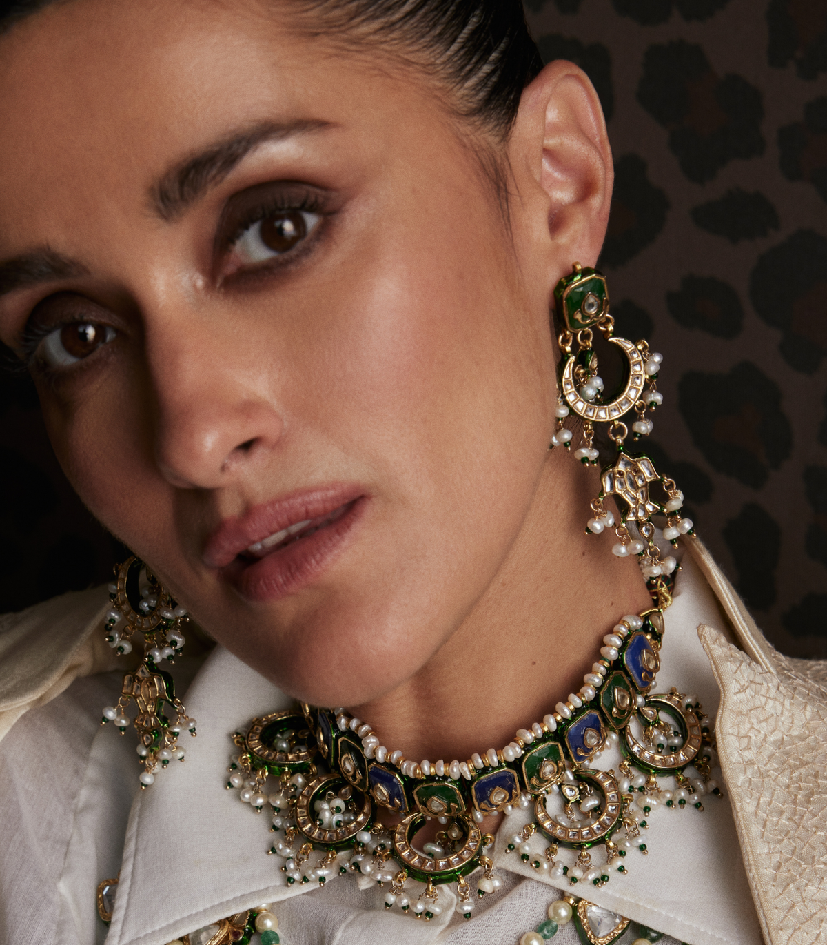 DEEKSHA GREEN KUNDAN NECKLACE SET