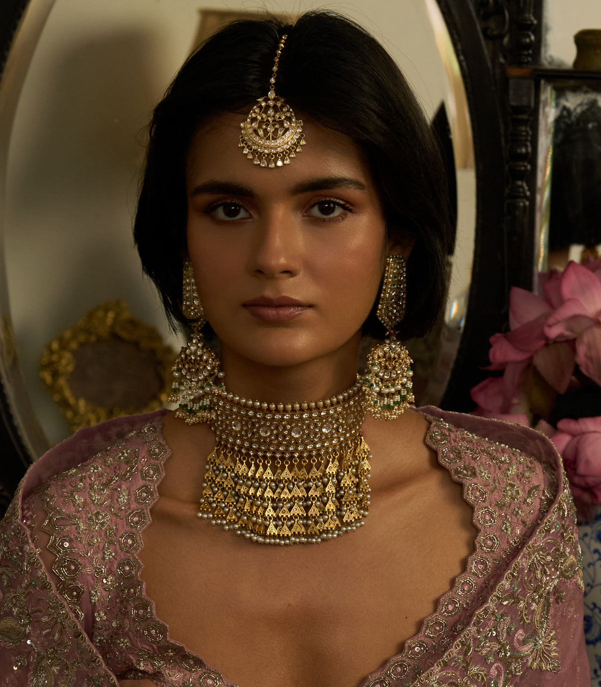 AZHA GOLD PLATED  KUNDAN CHOKER