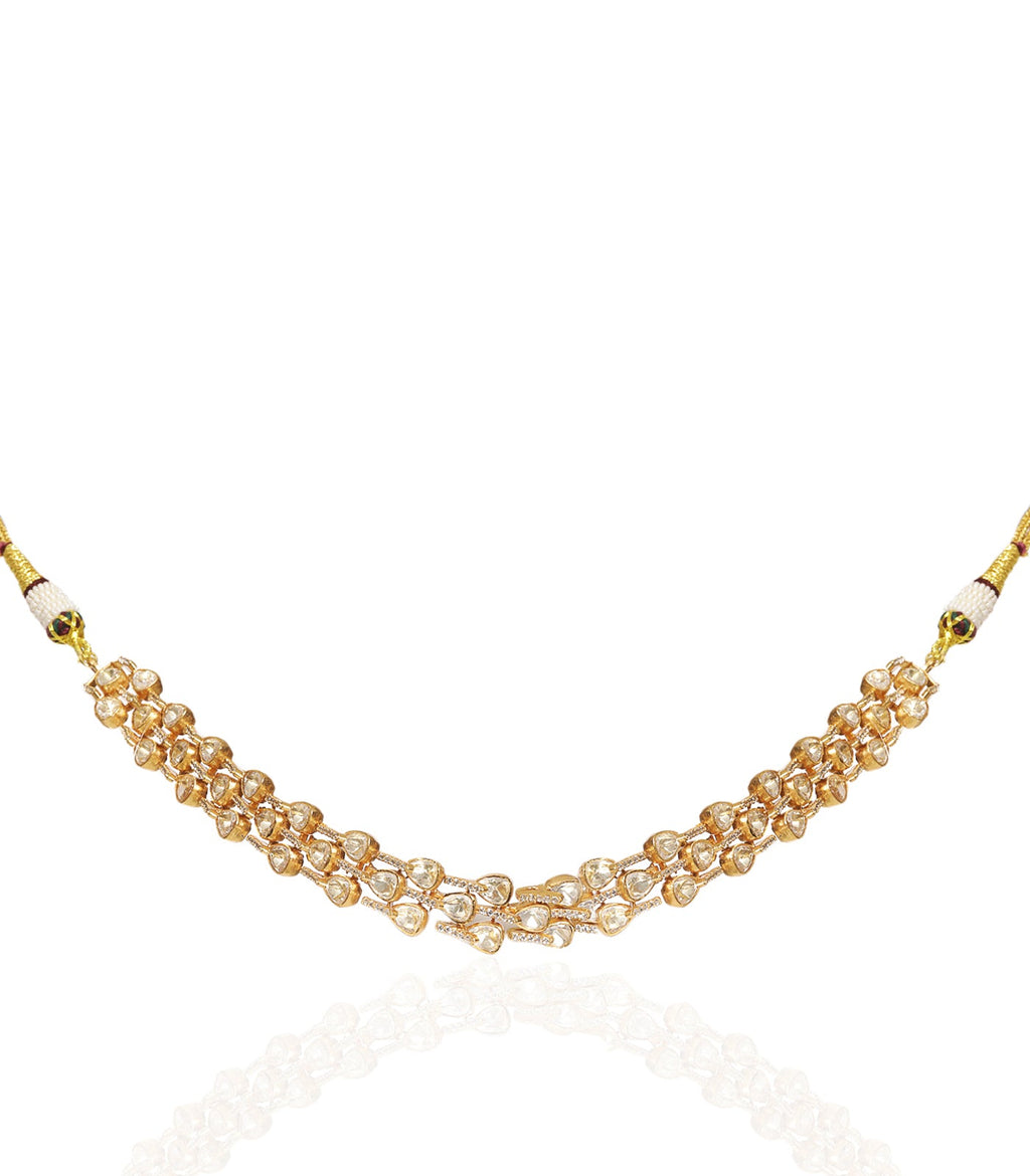 GEETIKA GOLD PLATED MOISSANITE NECKLACE SET