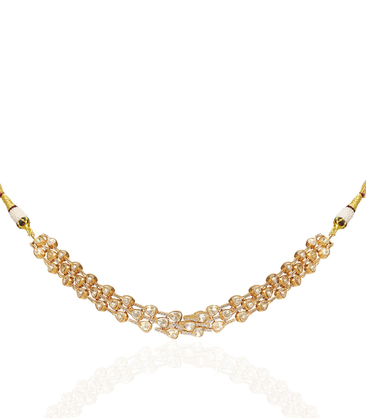 GEETIKA GOLD PLATED MOISSANITE NECKLACE SET