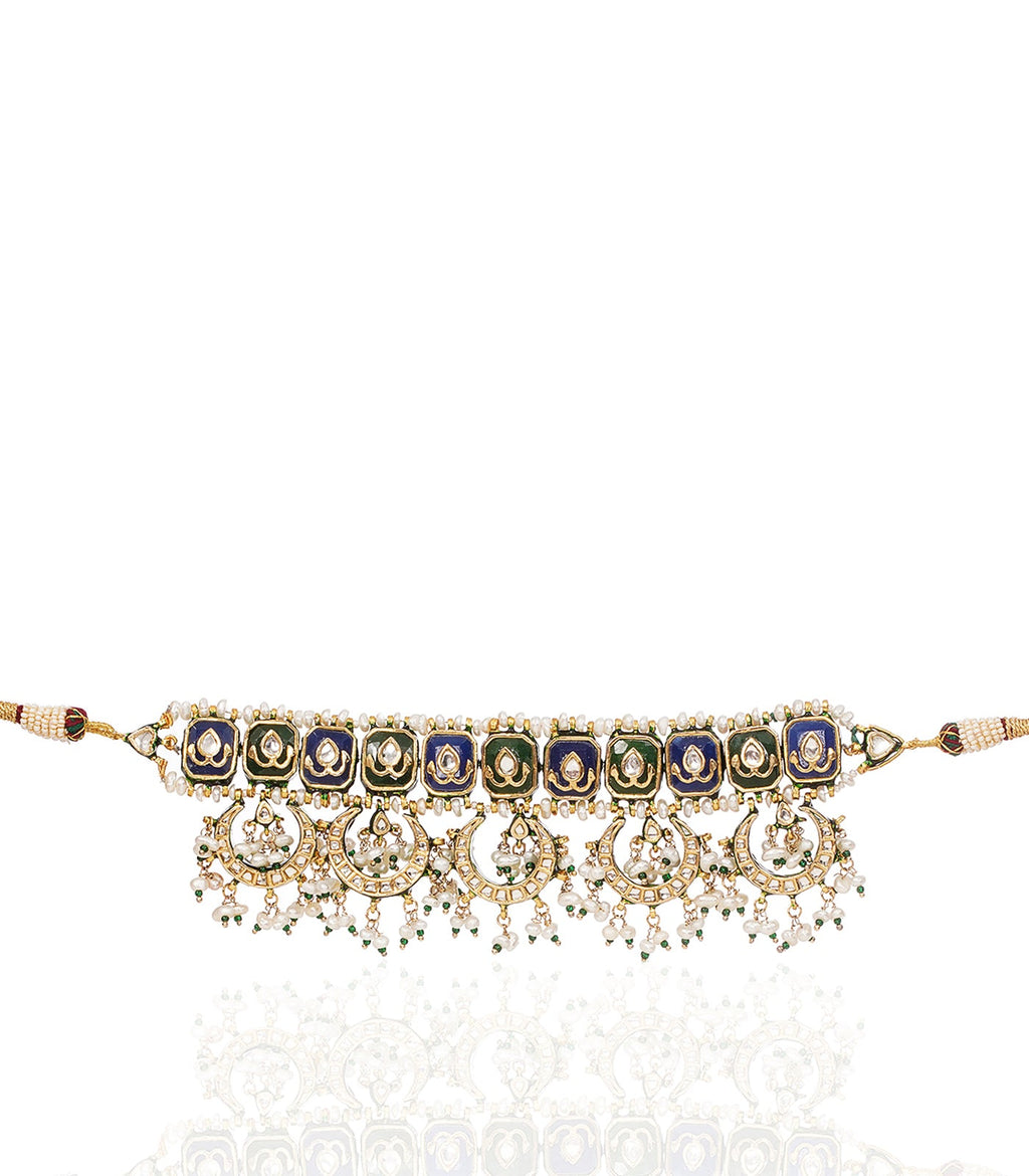 DEEKSHA GREEN KUNDAN NECKLACE SET