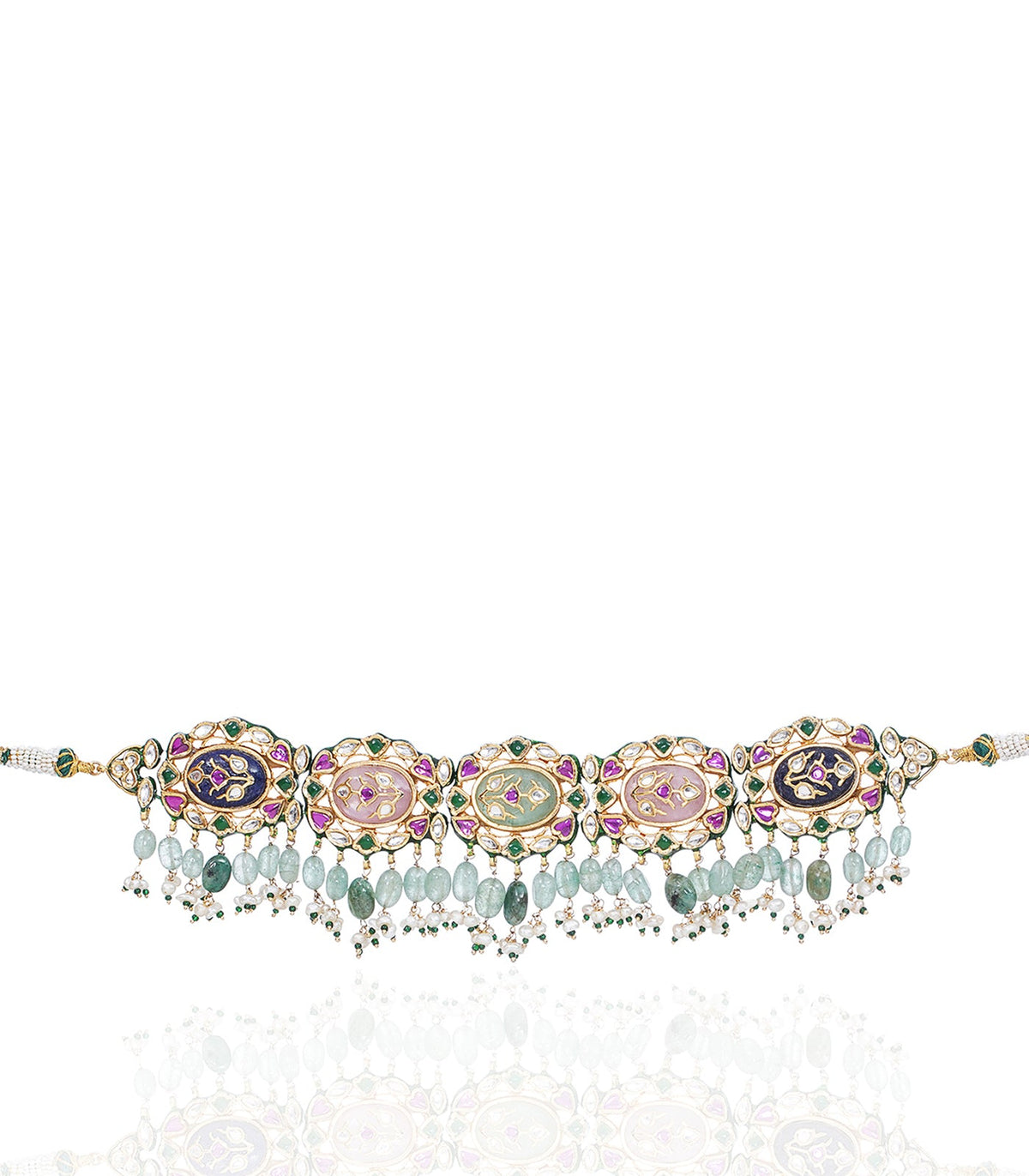 ZEBA NAVRATAN KUNDAN NECKLACE SET