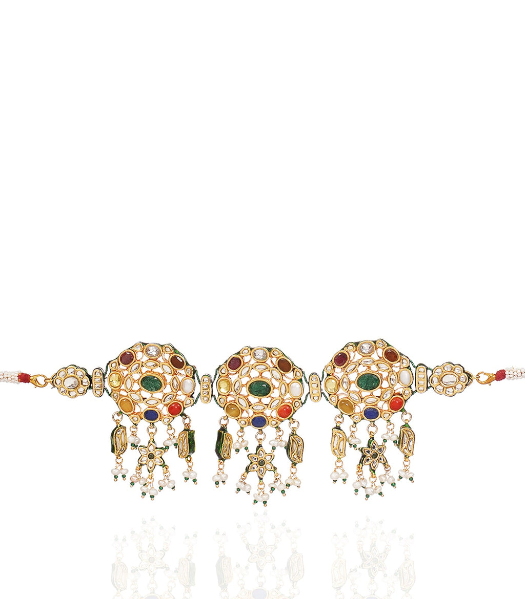 NITARA GREEN KUNDAN CHOKER SET