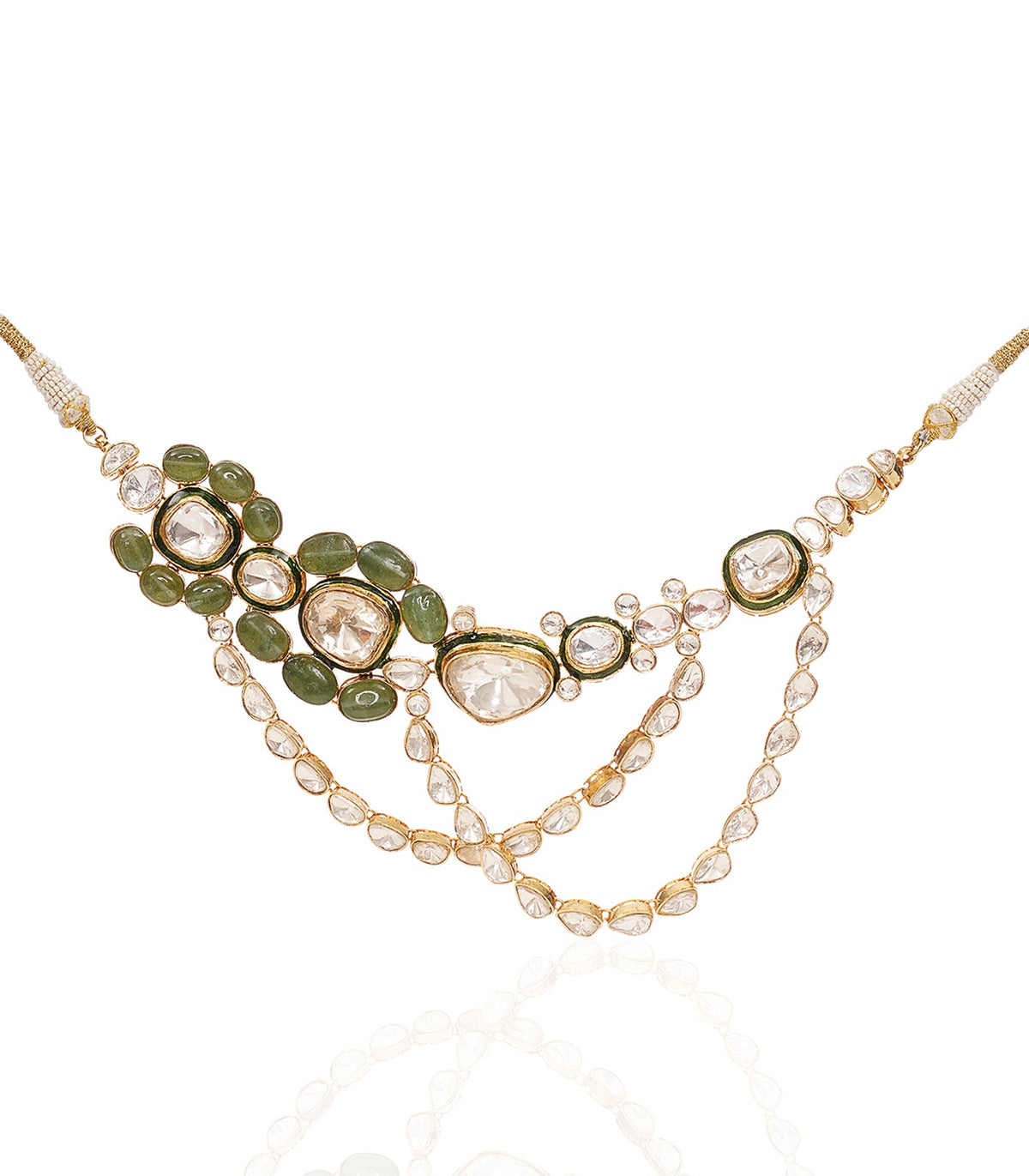 NAYSA GREEN POLKI CHOKER SET