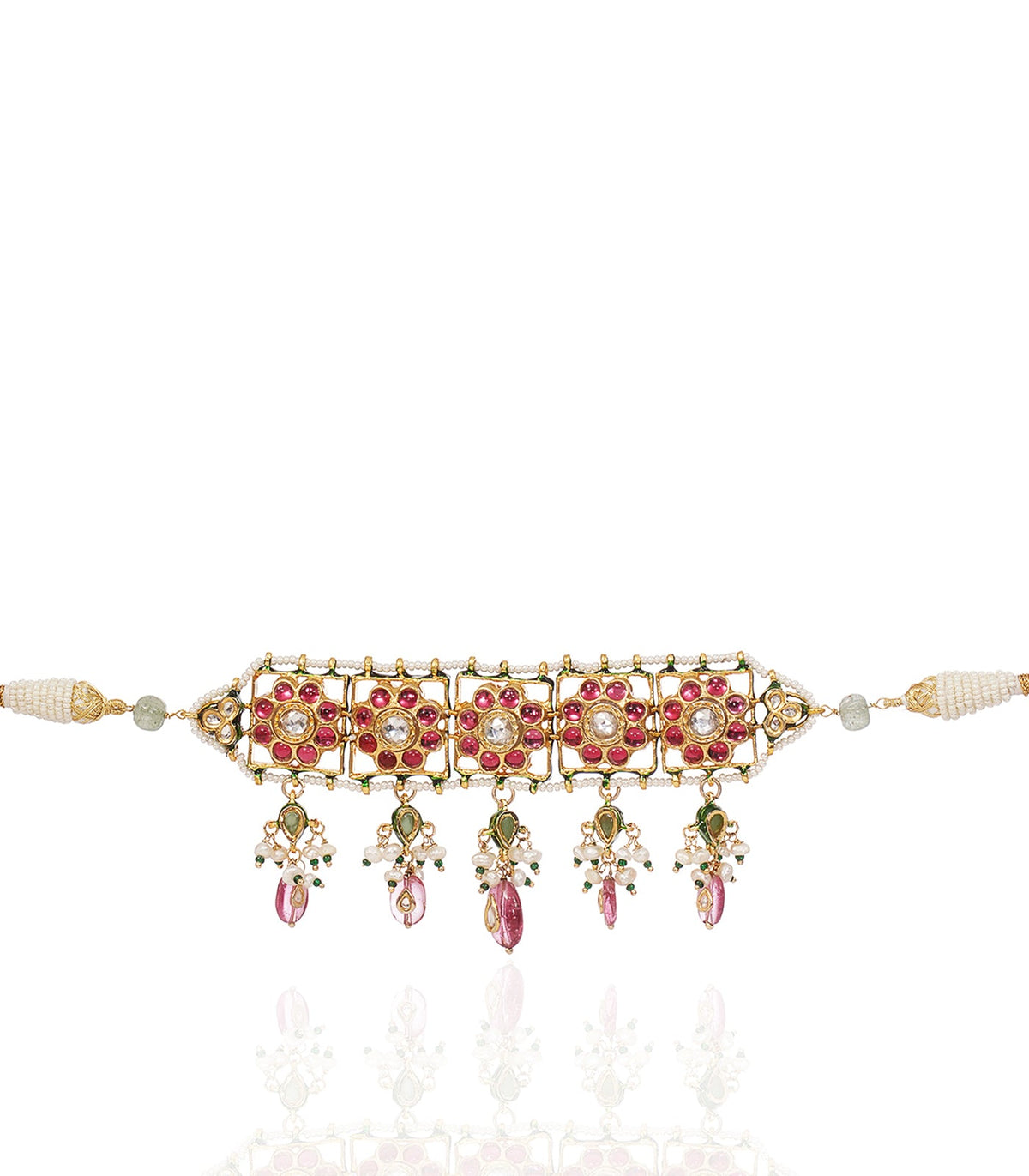 DEVISHA RED KUNDAN CHOKER SET