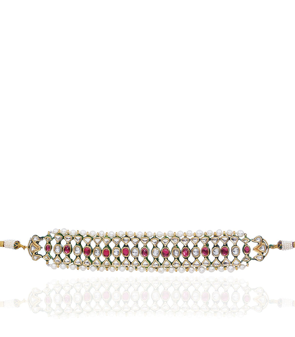 MANYATA RED KUNDAN CHOKER SET