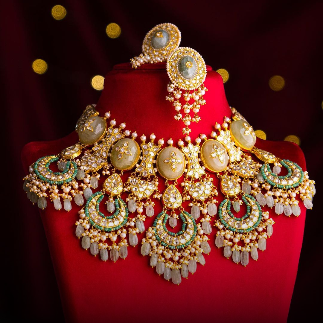 Geeta Necklace And Neera Tops Polki Set