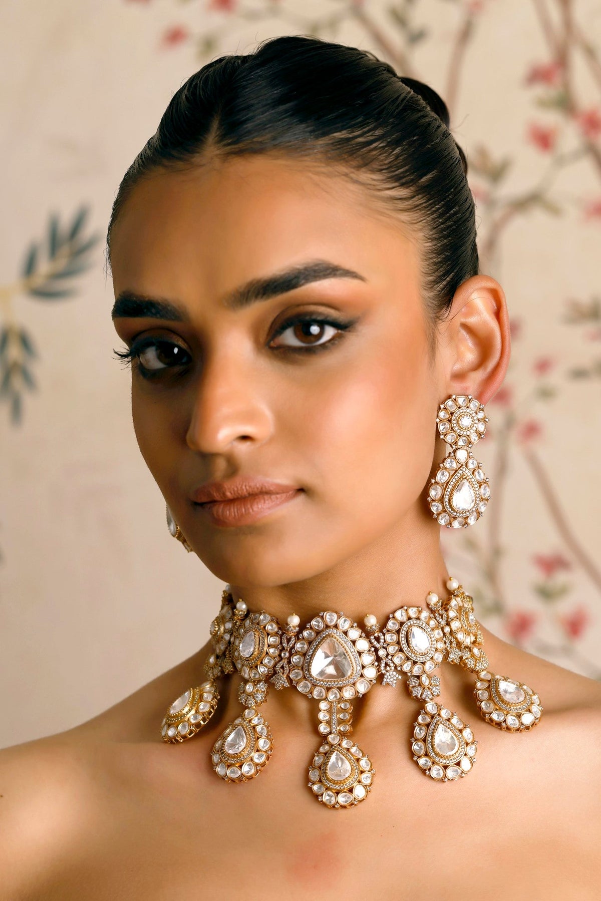 Inara White Polki Choker Set