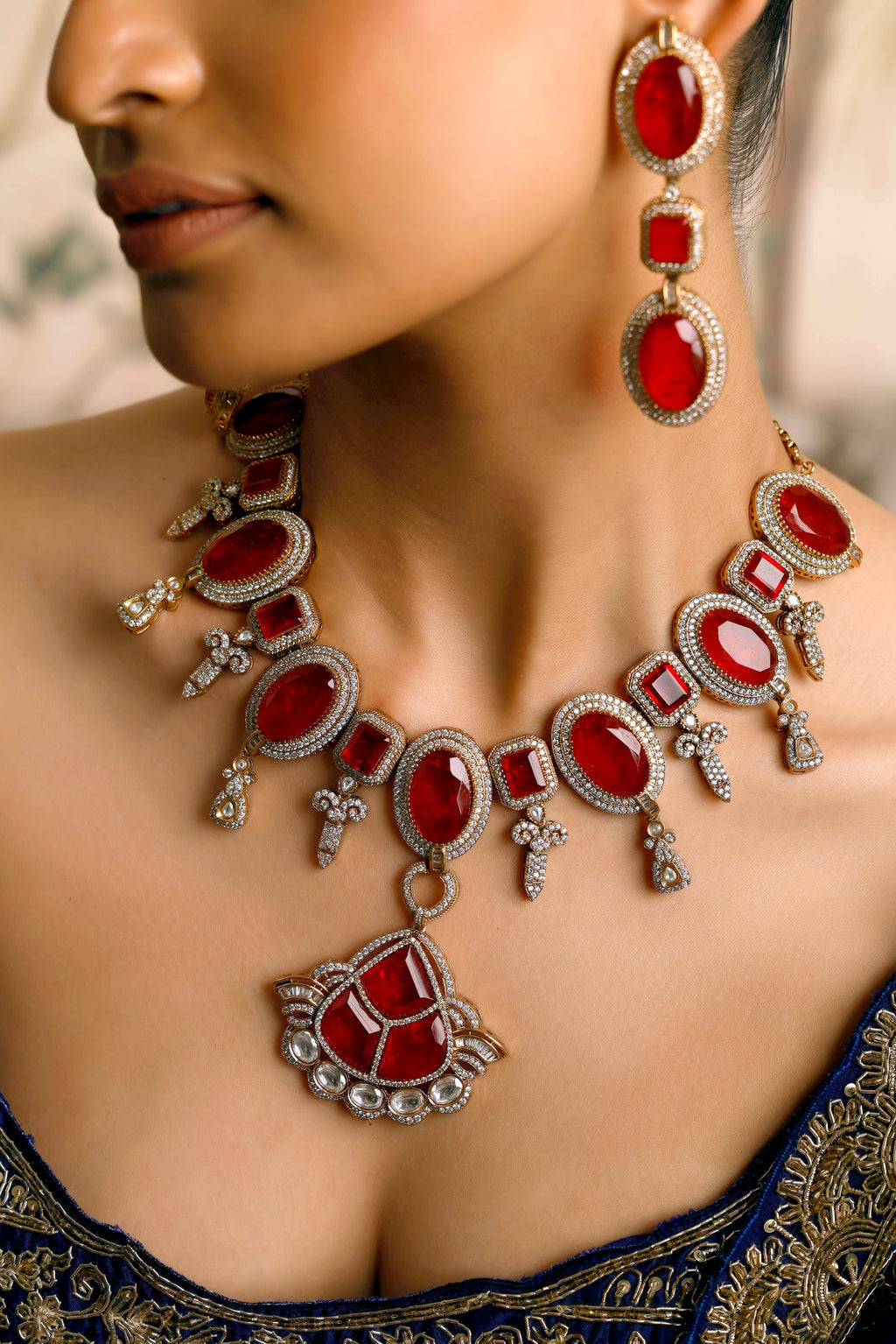 Verdant Diamond Red Necklace