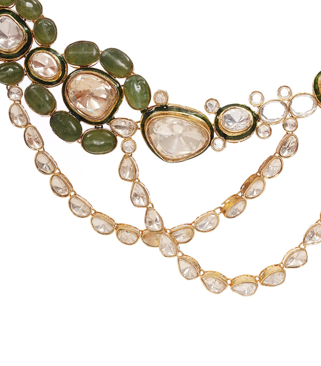 NAYSA GREEN POLKI CHOKER SET