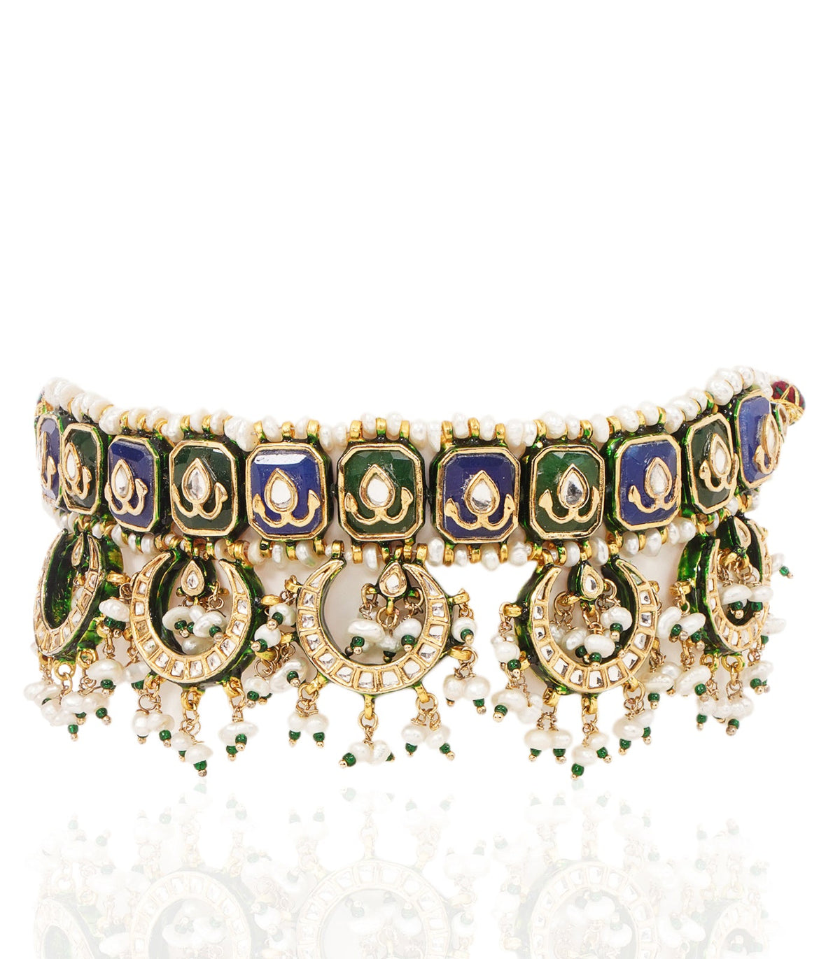 DEEKSHA GREEN KUNDAN NECKLACE SET