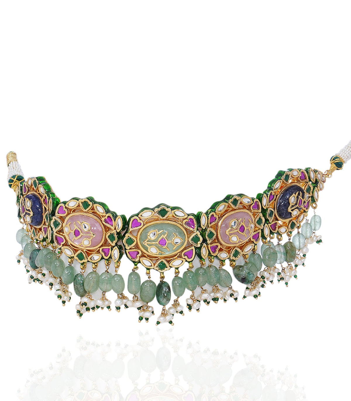 ZEBA NAVRATAN KUNDAN NECKLACE SET