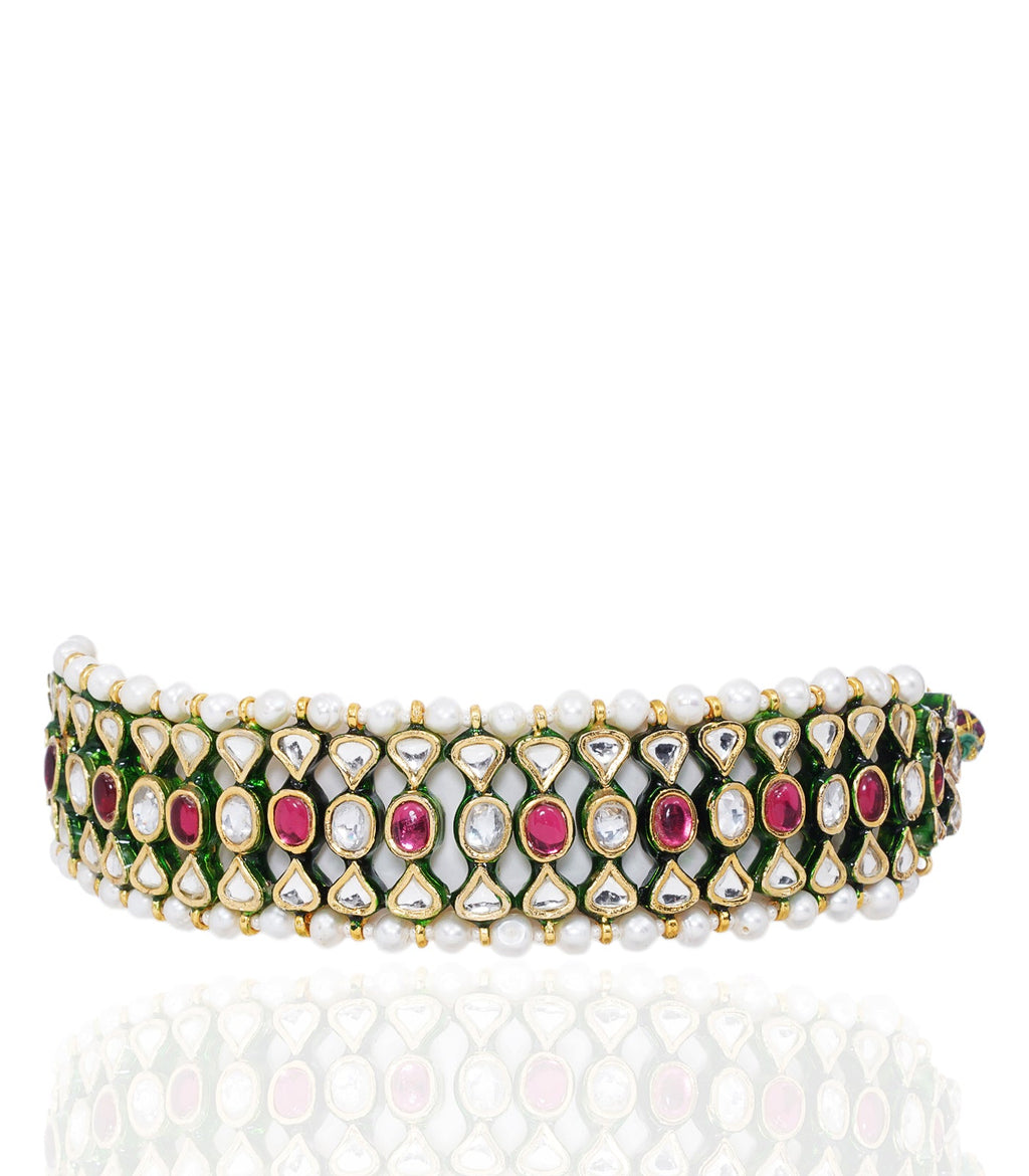 MANYATA RED KUNDAN CHOKER SET