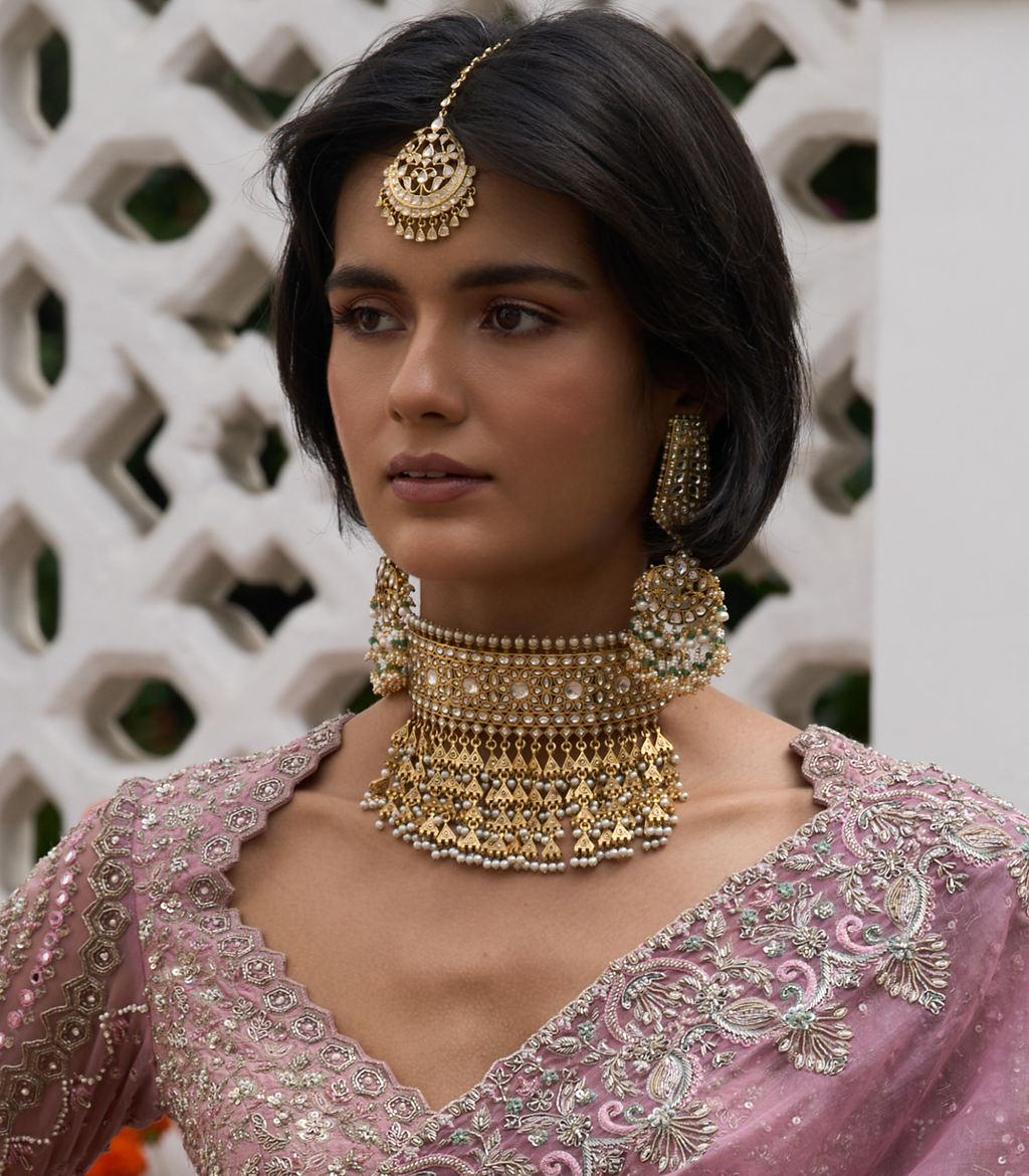 AZHA GOLD PLATED  KUNDAN CHOKER