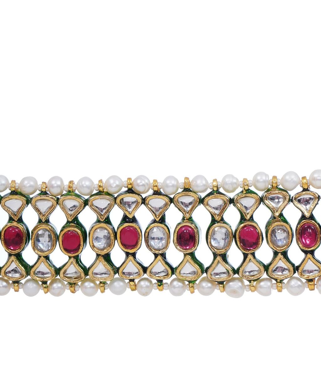 MANYATA RED KUNDAN CHOKER SET