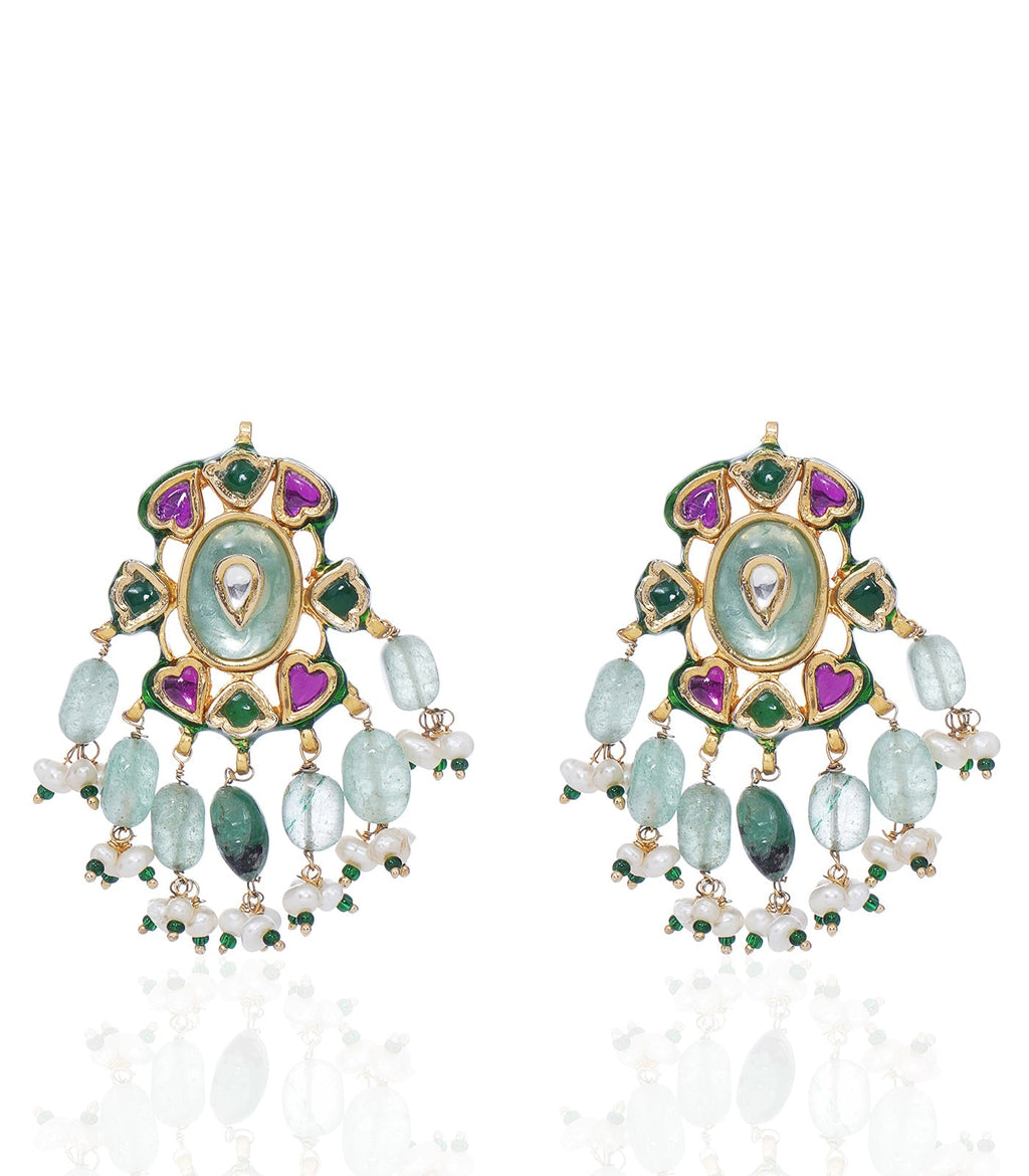 ZEBA NAVRATAN KUNDAN NECKLACE SET