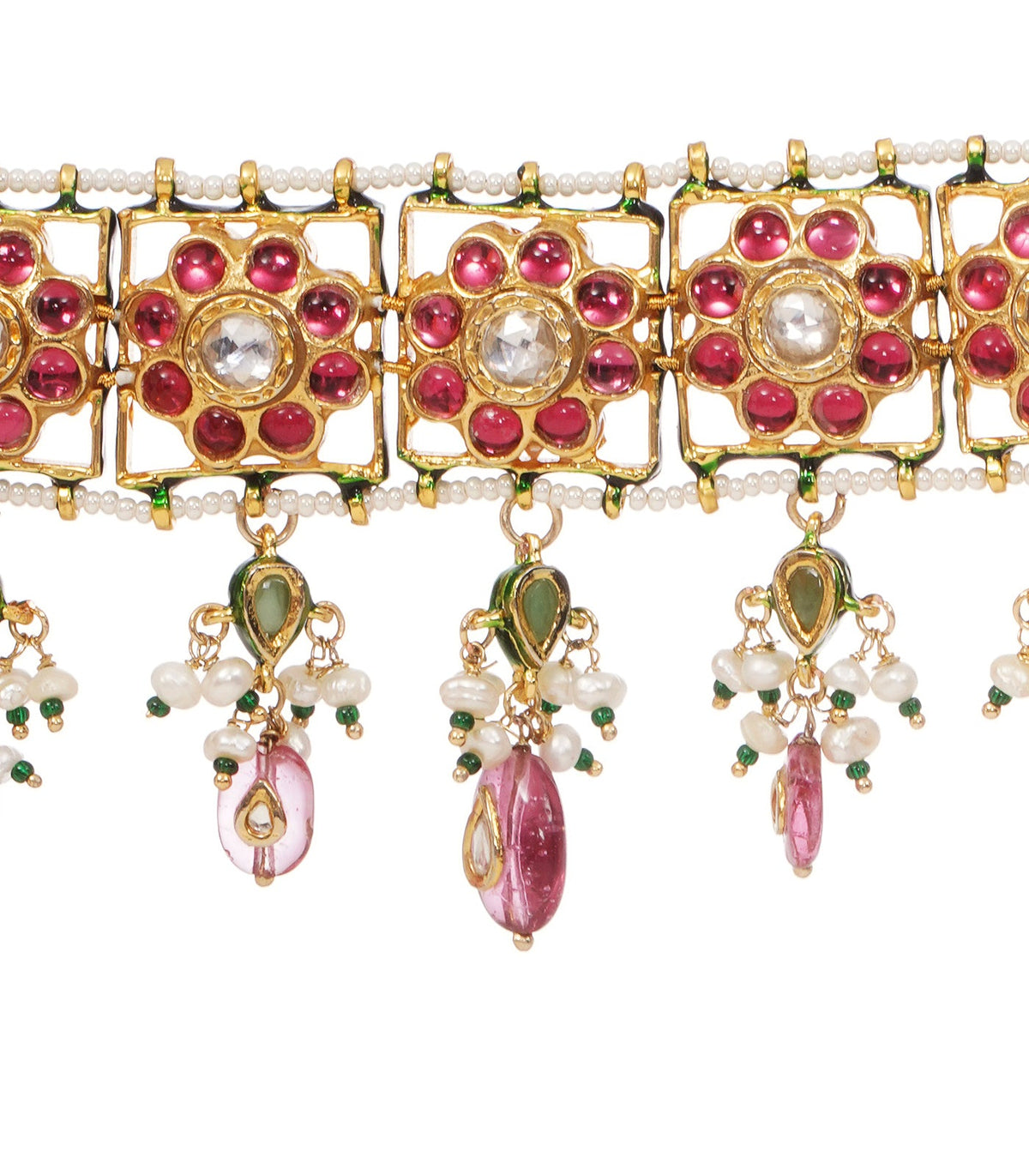DEVISHA RED KUNDAN CHOKER SET