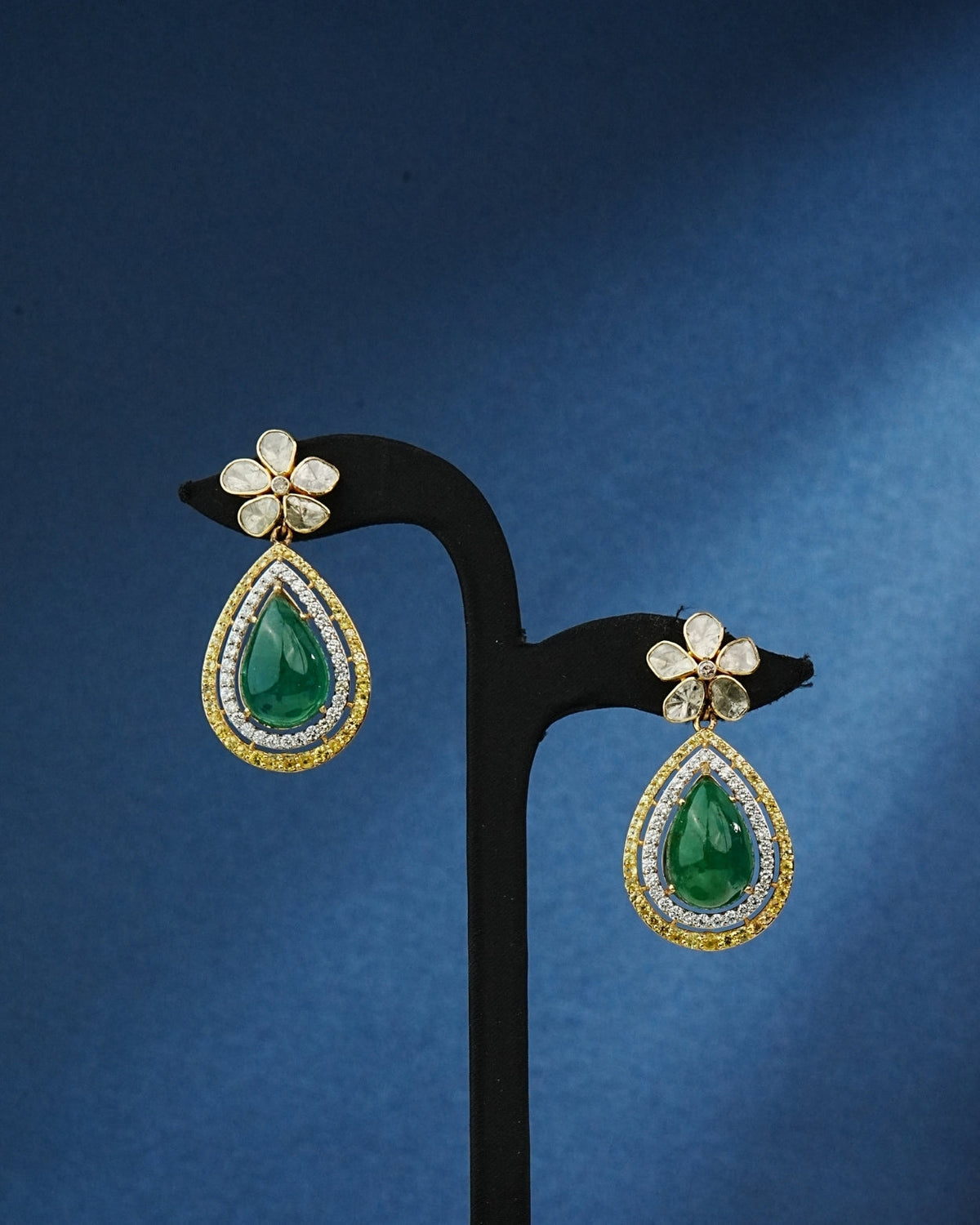 Opalina Polki And Diamond Long Earrings