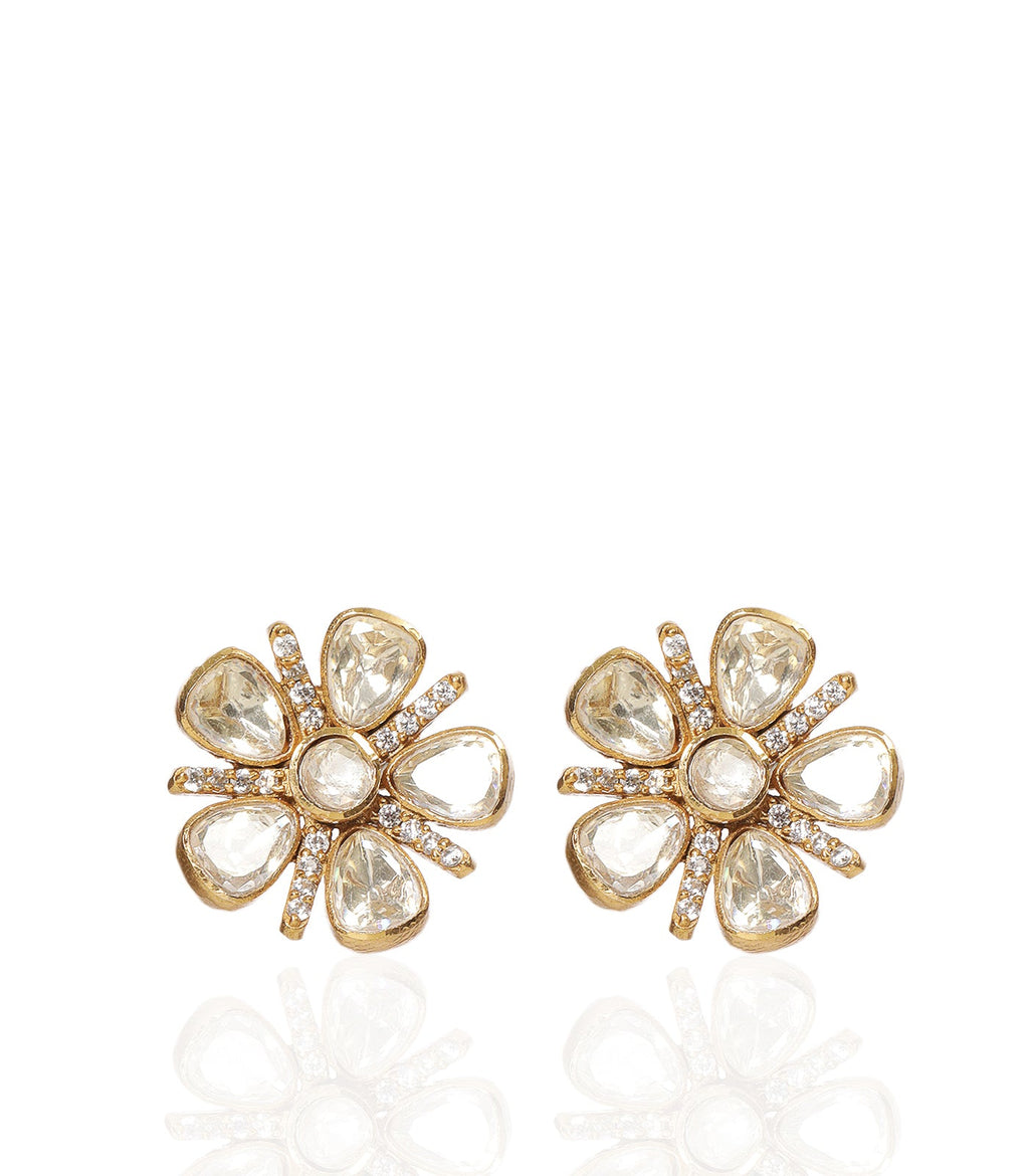GEETIKA GOLD PLATED MOISSANITE NECKLACE SET