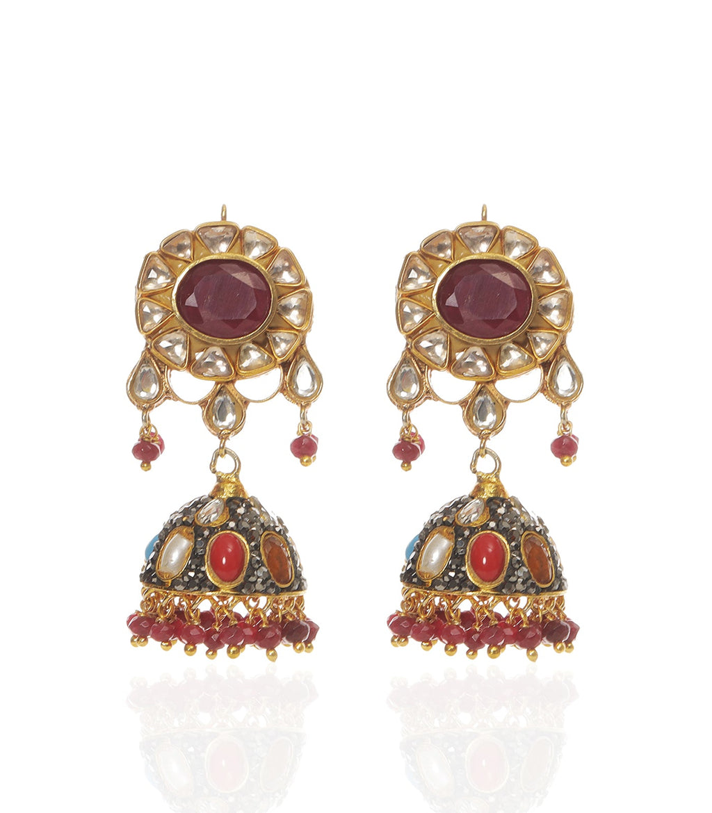 TVESHA NAVRATAN KUNDAN NECKLACE SET