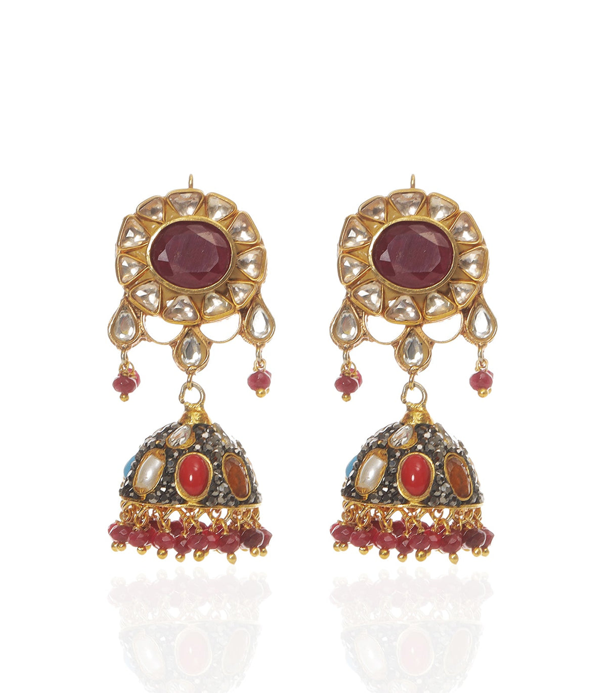 TVESHA NAVRATAN KUNDAN NECKLACE SET