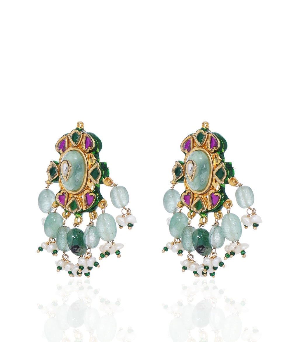 ZEBA NAVRATAN KUNDAN NECKLACE SET