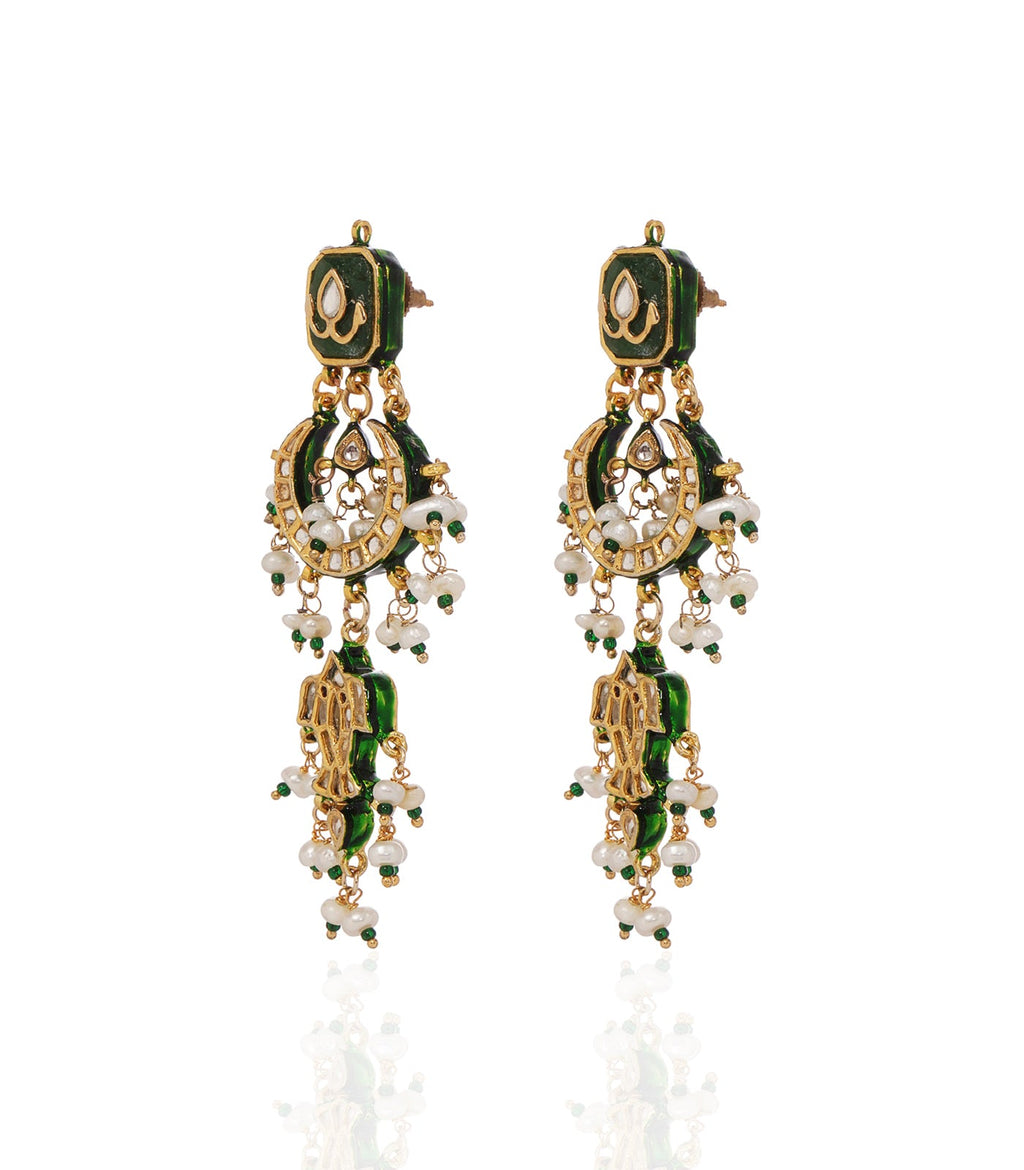 DEEKSHA GREEN KUNDAN NECKLACE SET