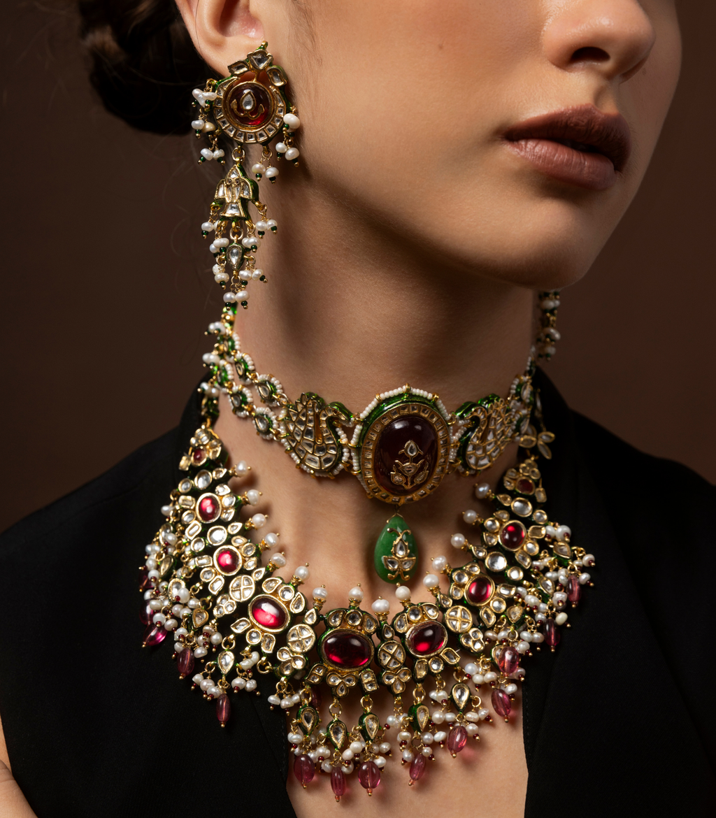 HARIKA RED KUNDAN CHOKER SET