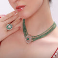 Jessica Bead Choker And Diamond Ring Set