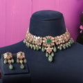 Shrishti Necklace And Sania Long Earrings Polki And Diamond Set