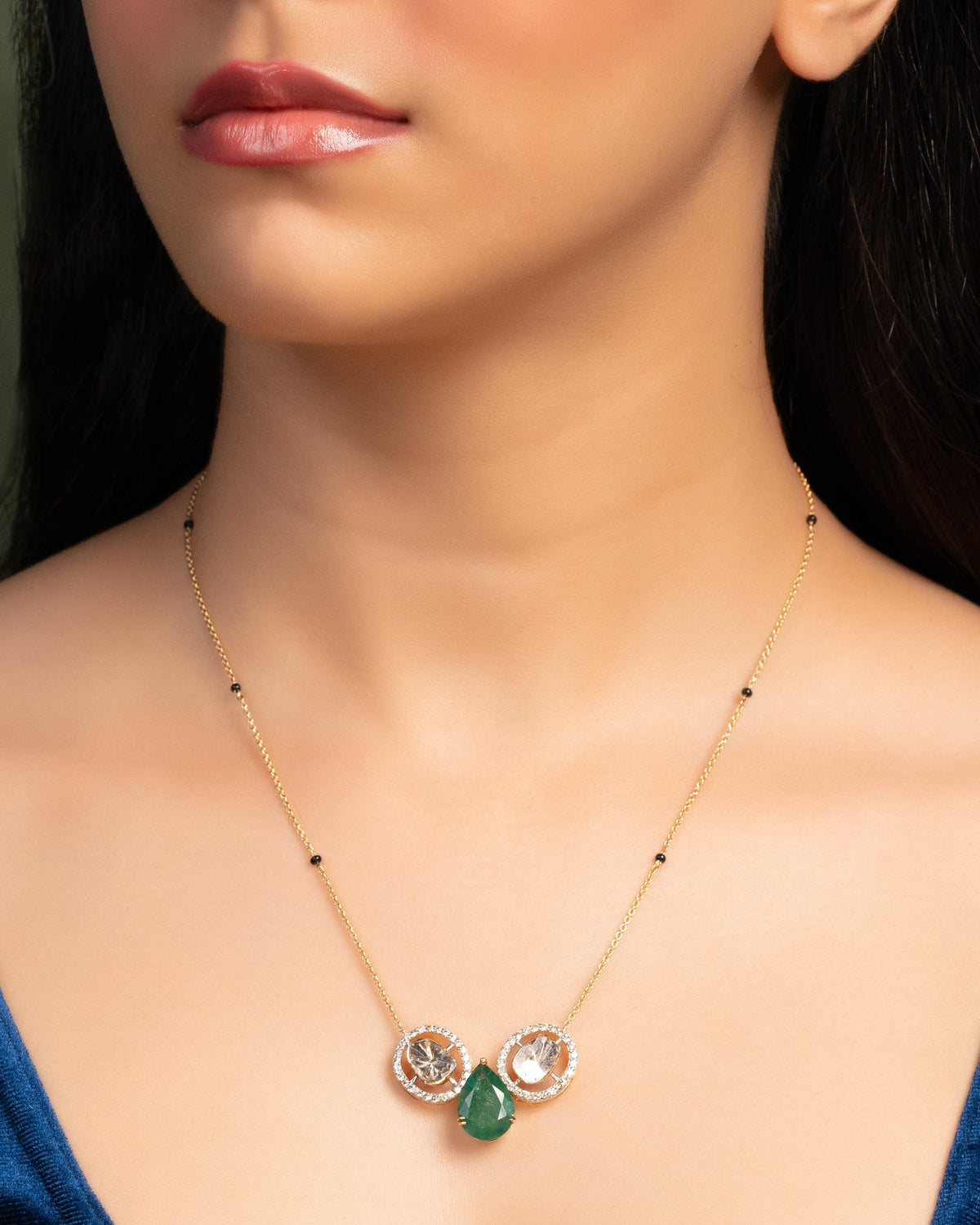 Rinku Polki And Diamond Pendant