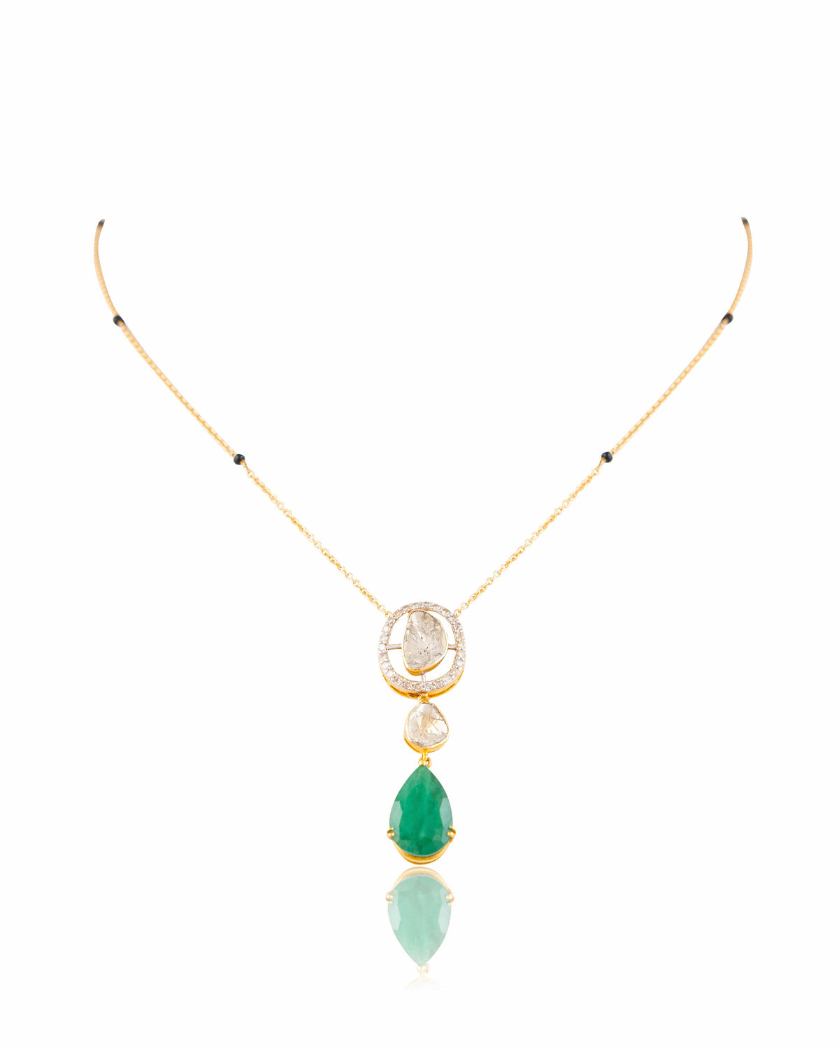 Naja Polki And Diamond Pendant