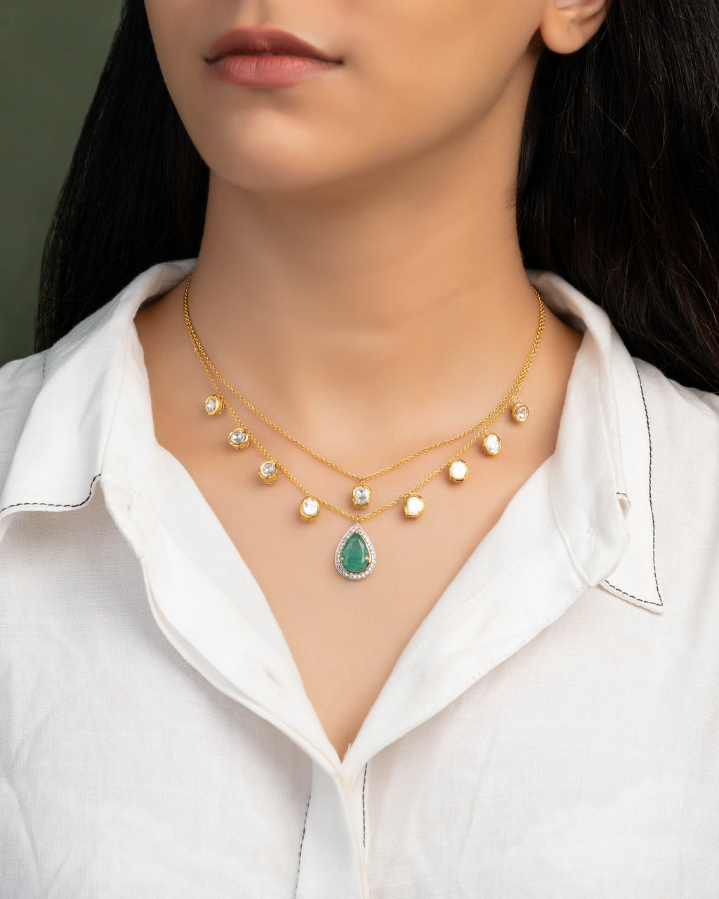 Nira Polki And Diamond Pendant
