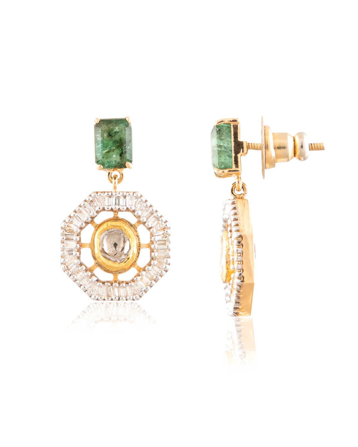 Ravneet Polki And Diamond Long Earrings