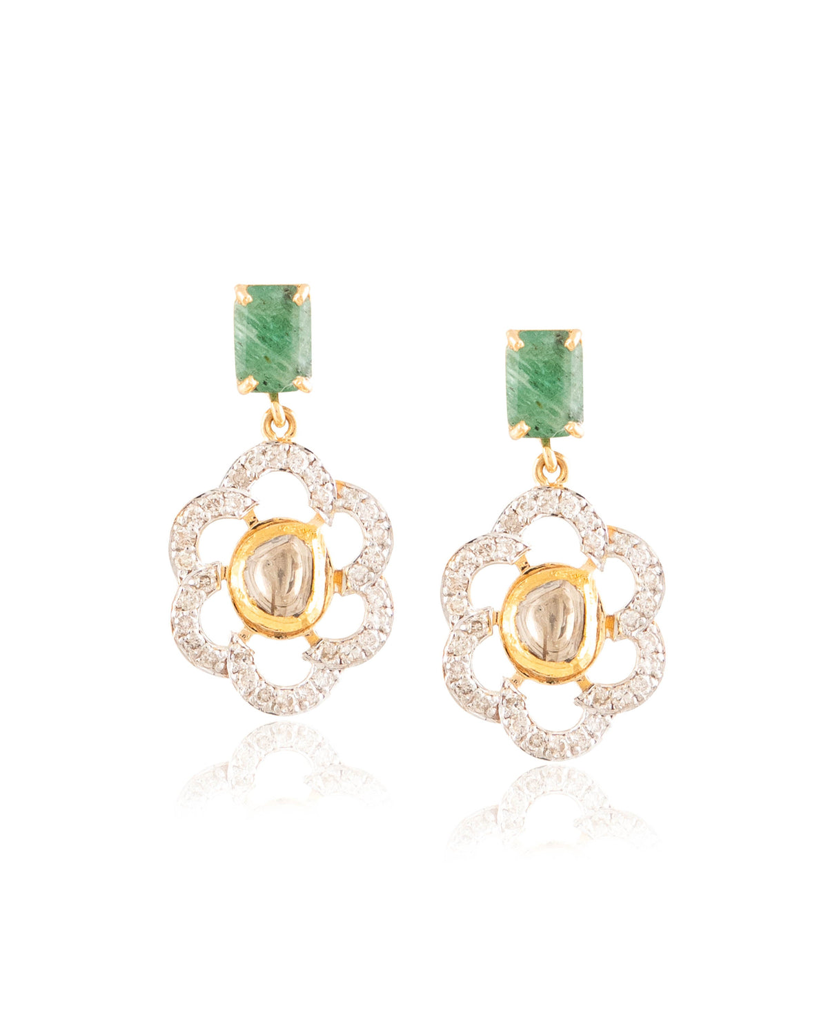 Era Polki And Diamond Long Earrings