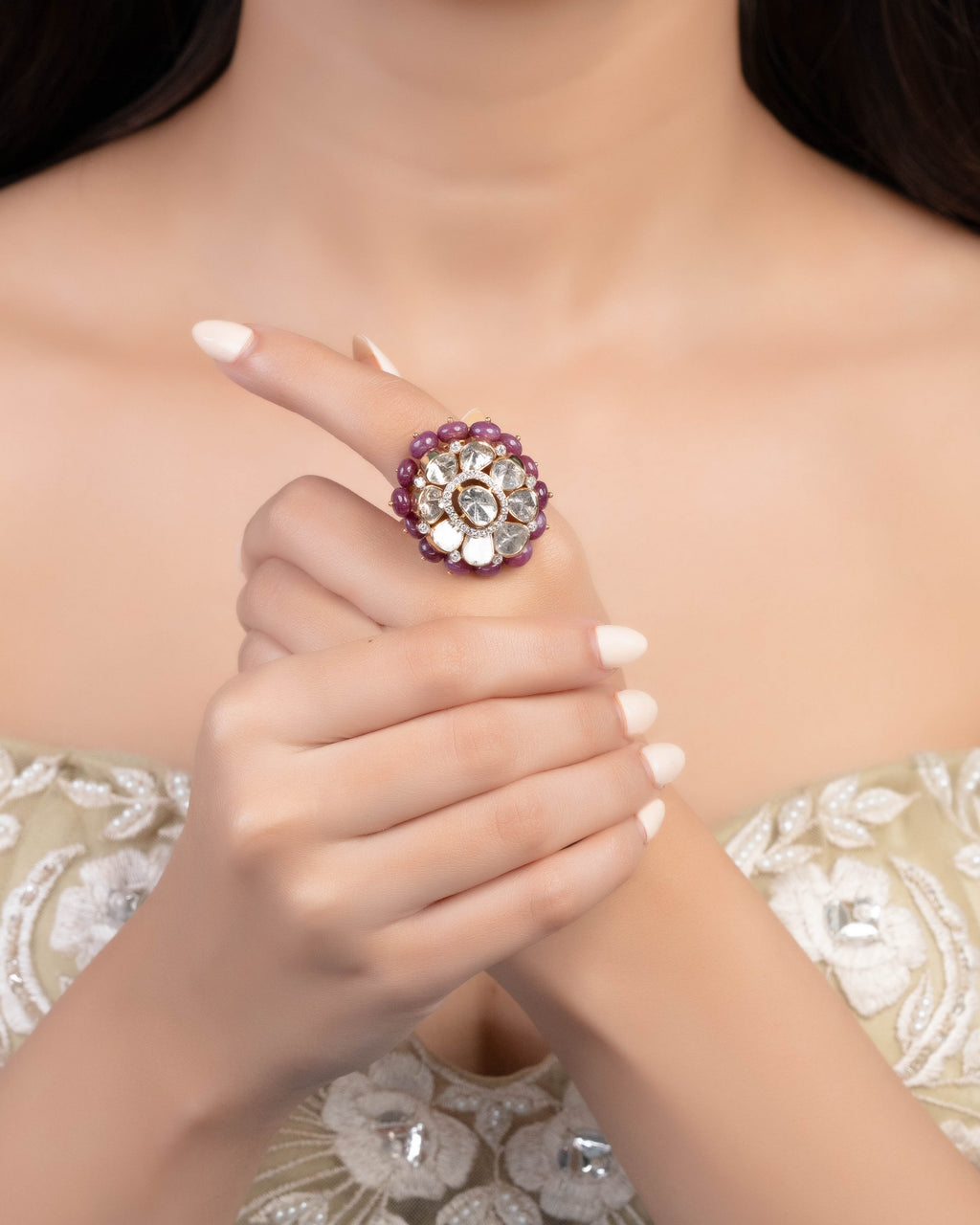 Dinah Polki  And Diamond Ring