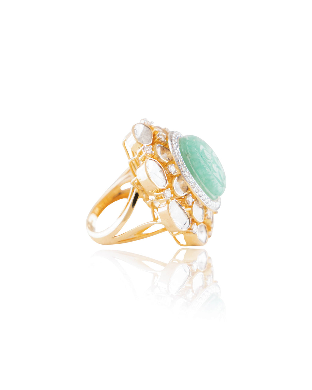 Stella Polki And Diamond Ring