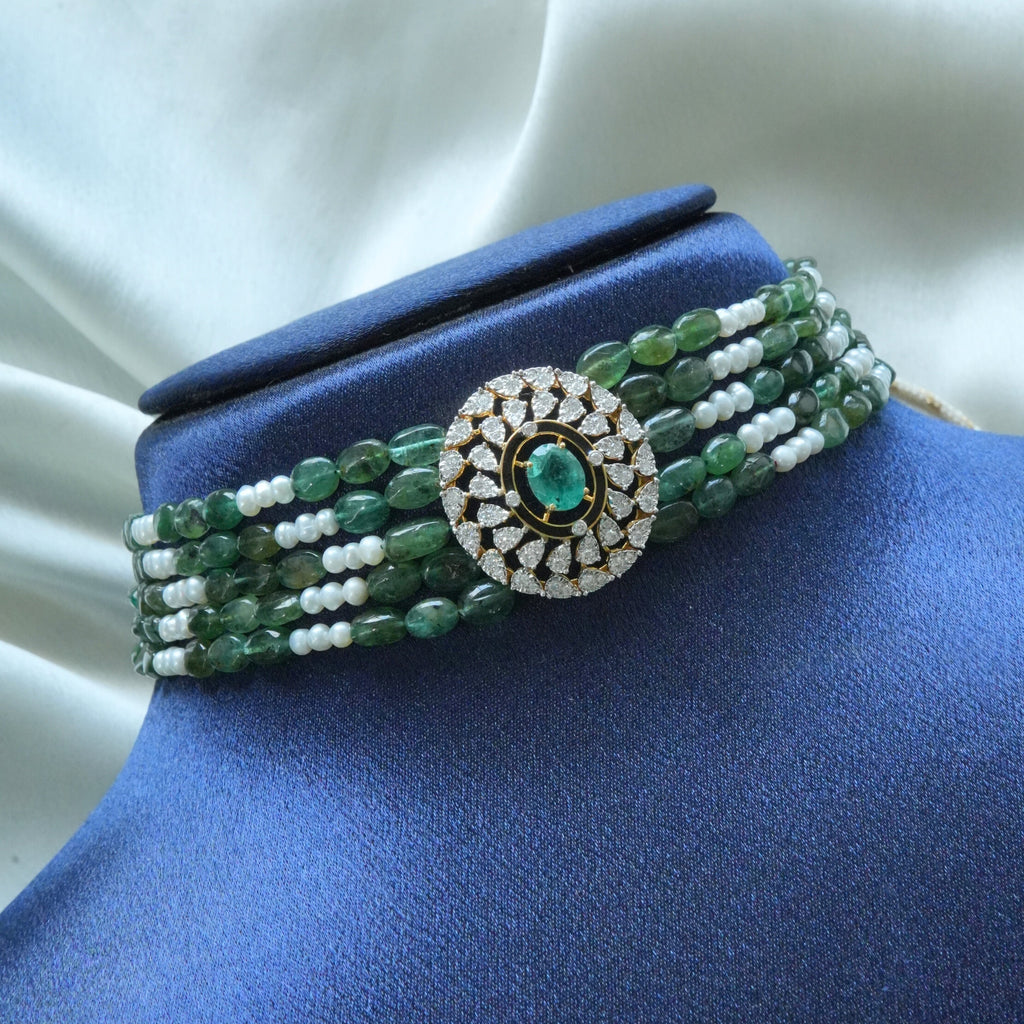 Tiya Diamond Bead Choker