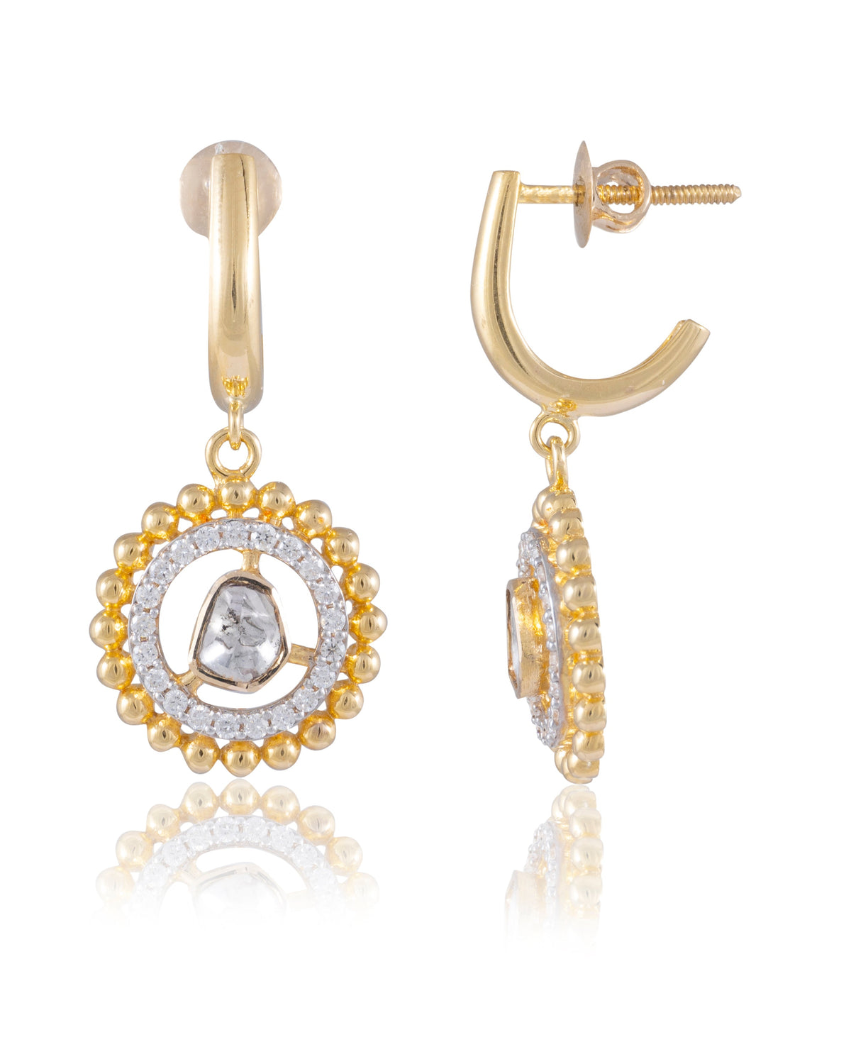 Sandhya Polki And Diamond Earrings