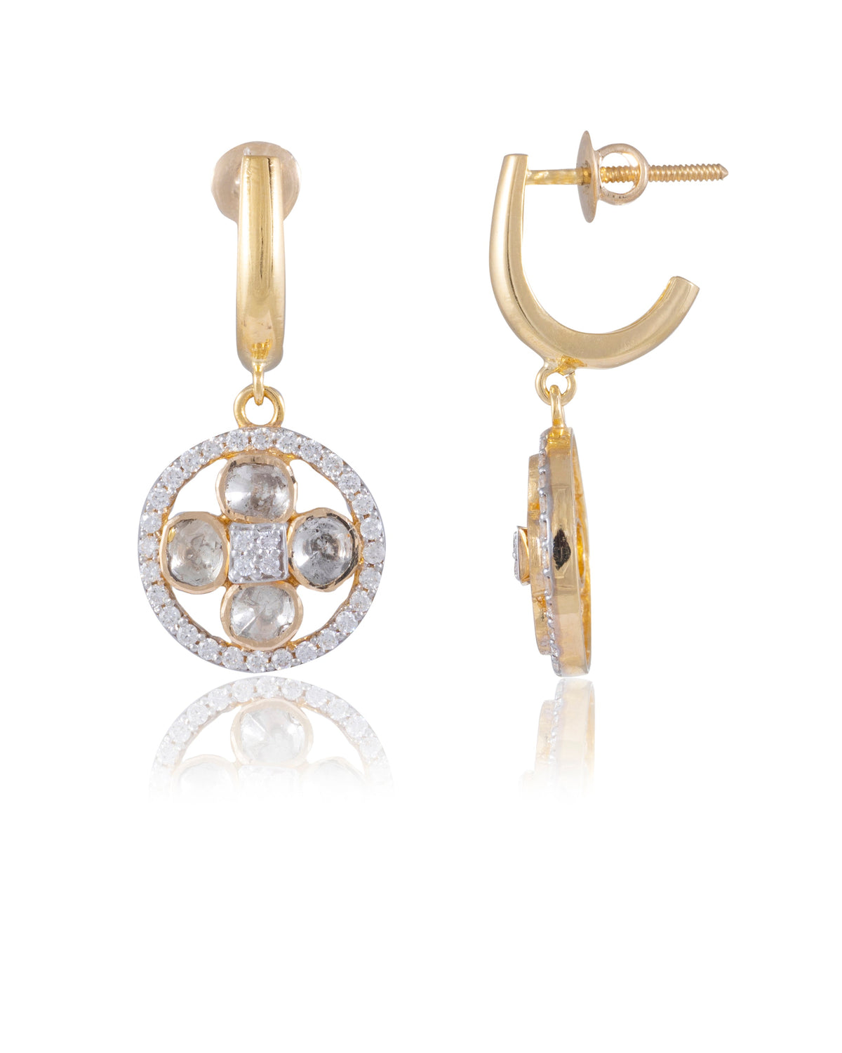 Vidhi Polki And Diamond Earrings