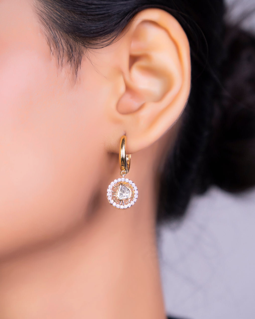 Carissa Polki And Diamond Earrings