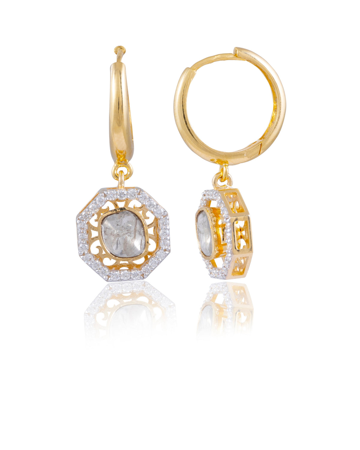 Margaret Polki And Diamond Hoops