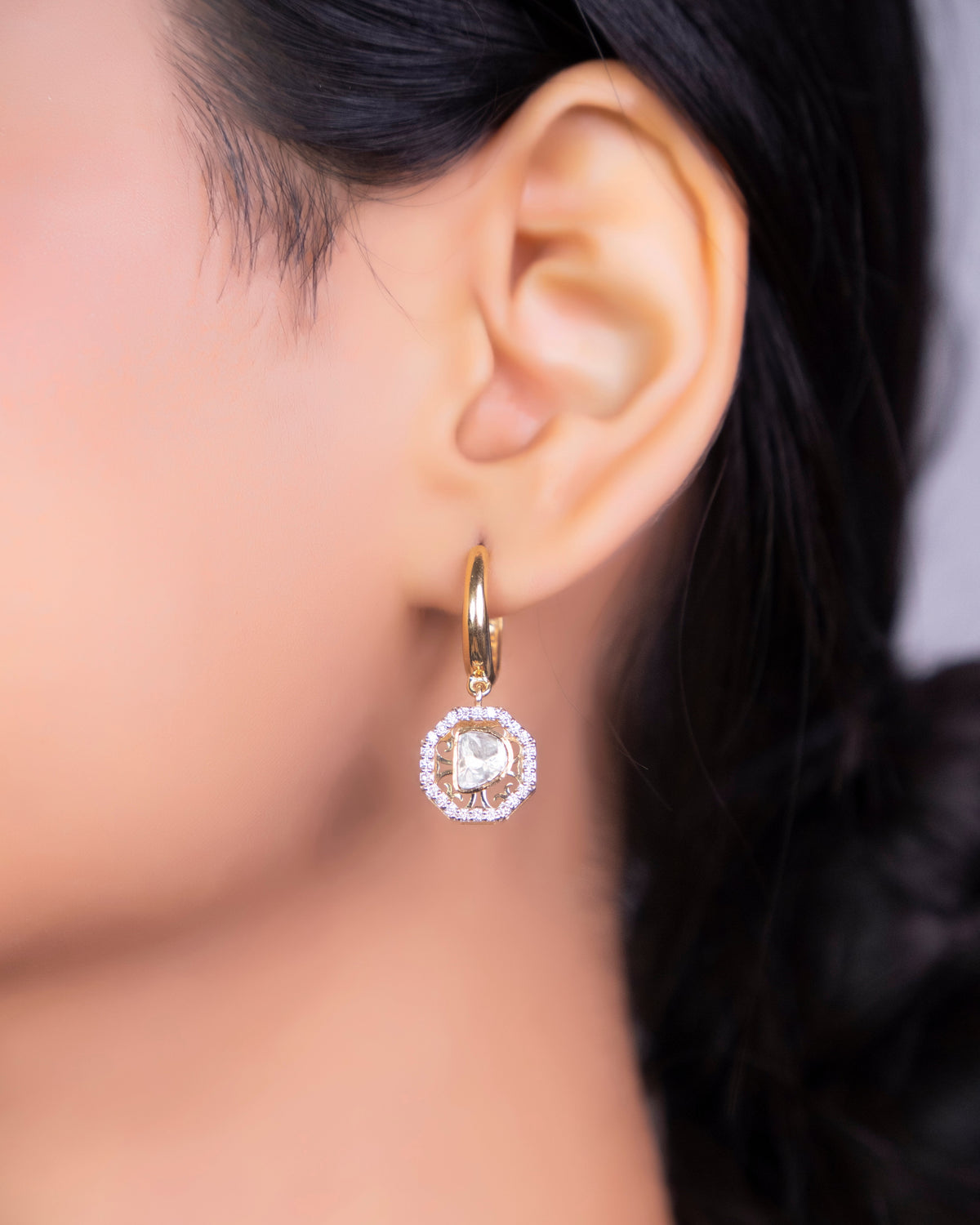 Margaret Polki And Diamond Hoops
