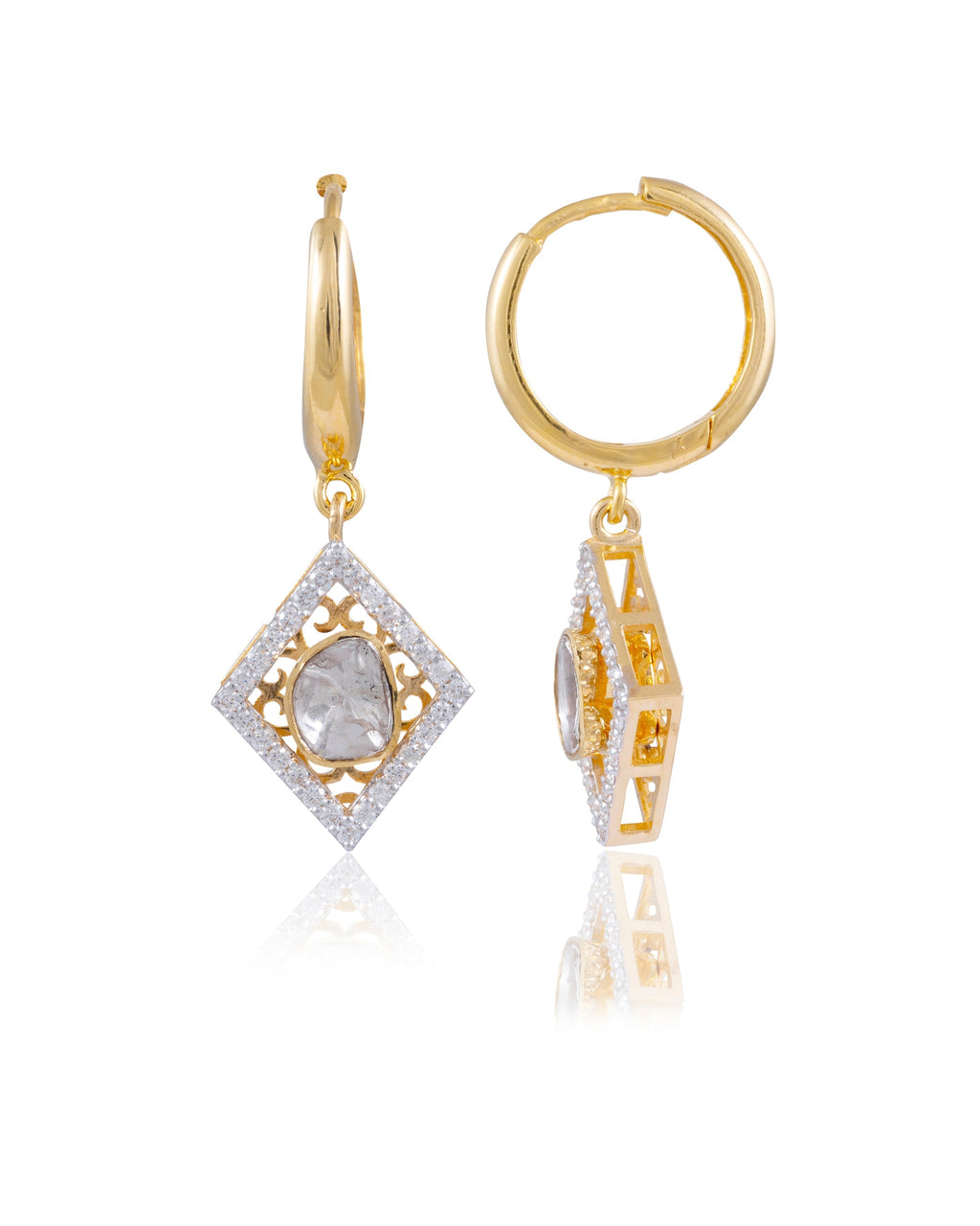 Trisha Polki And Diamond Hoops