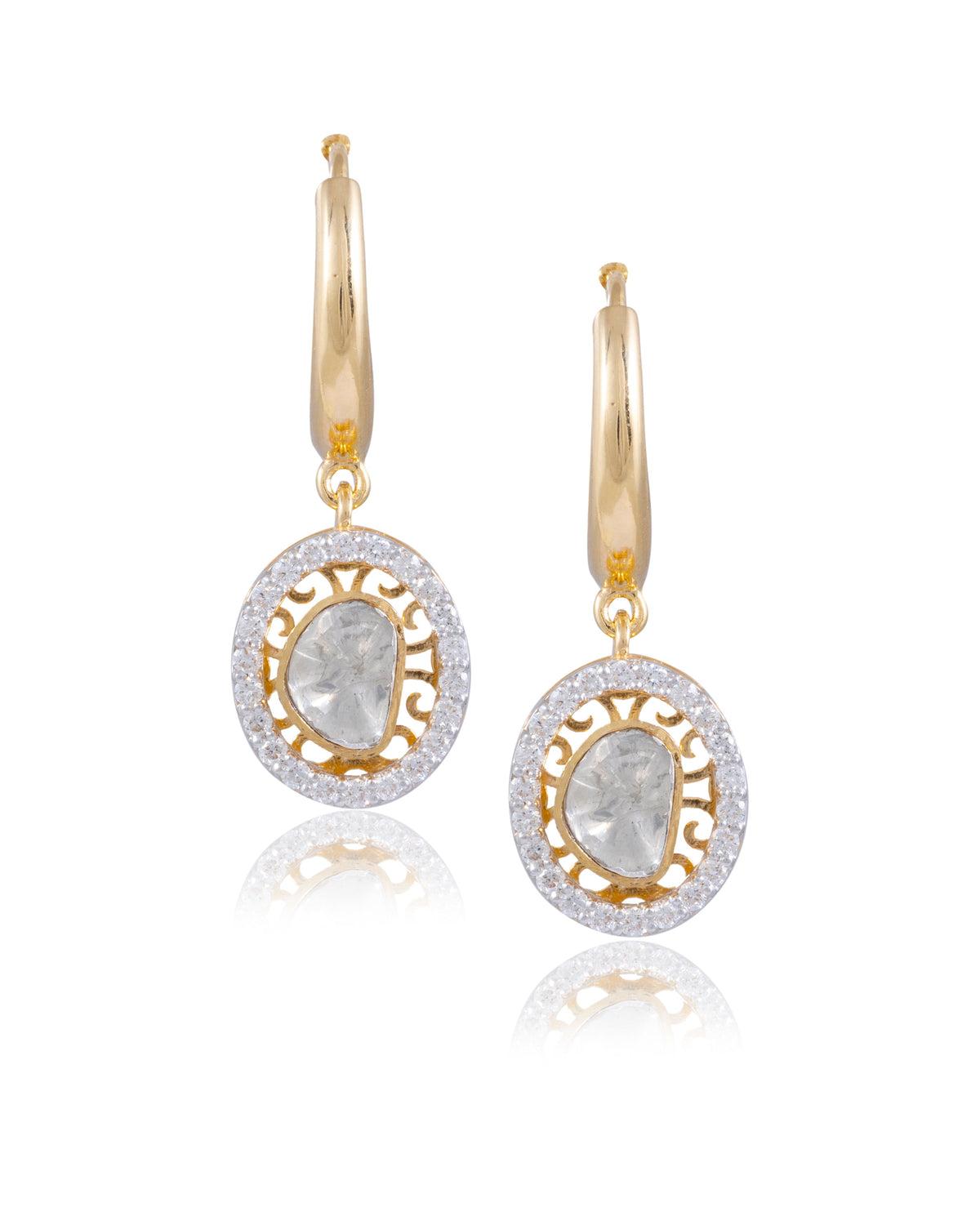 Marsha Polki And Diamond Hoops
