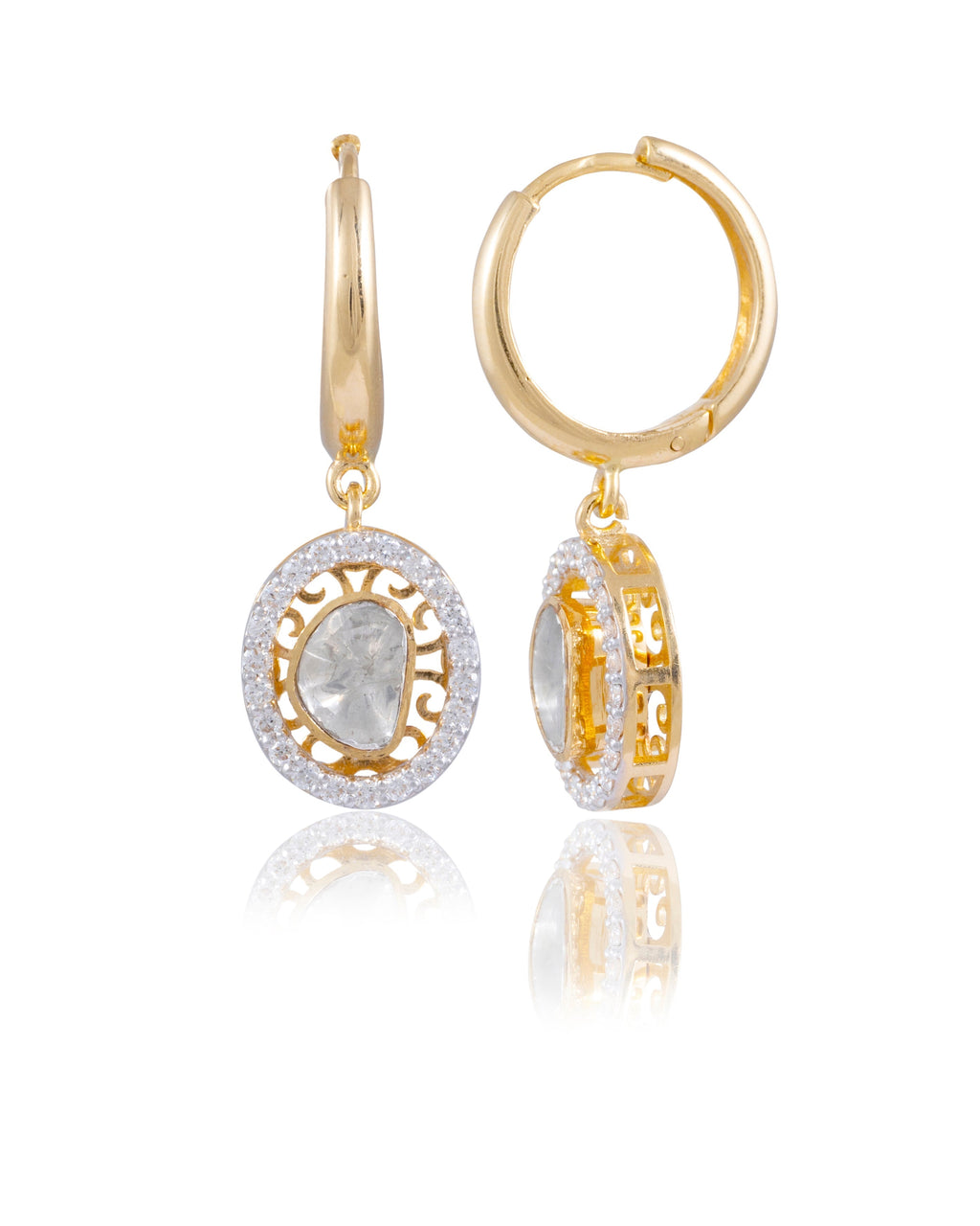 Marsha Polki And Diamond Hoops