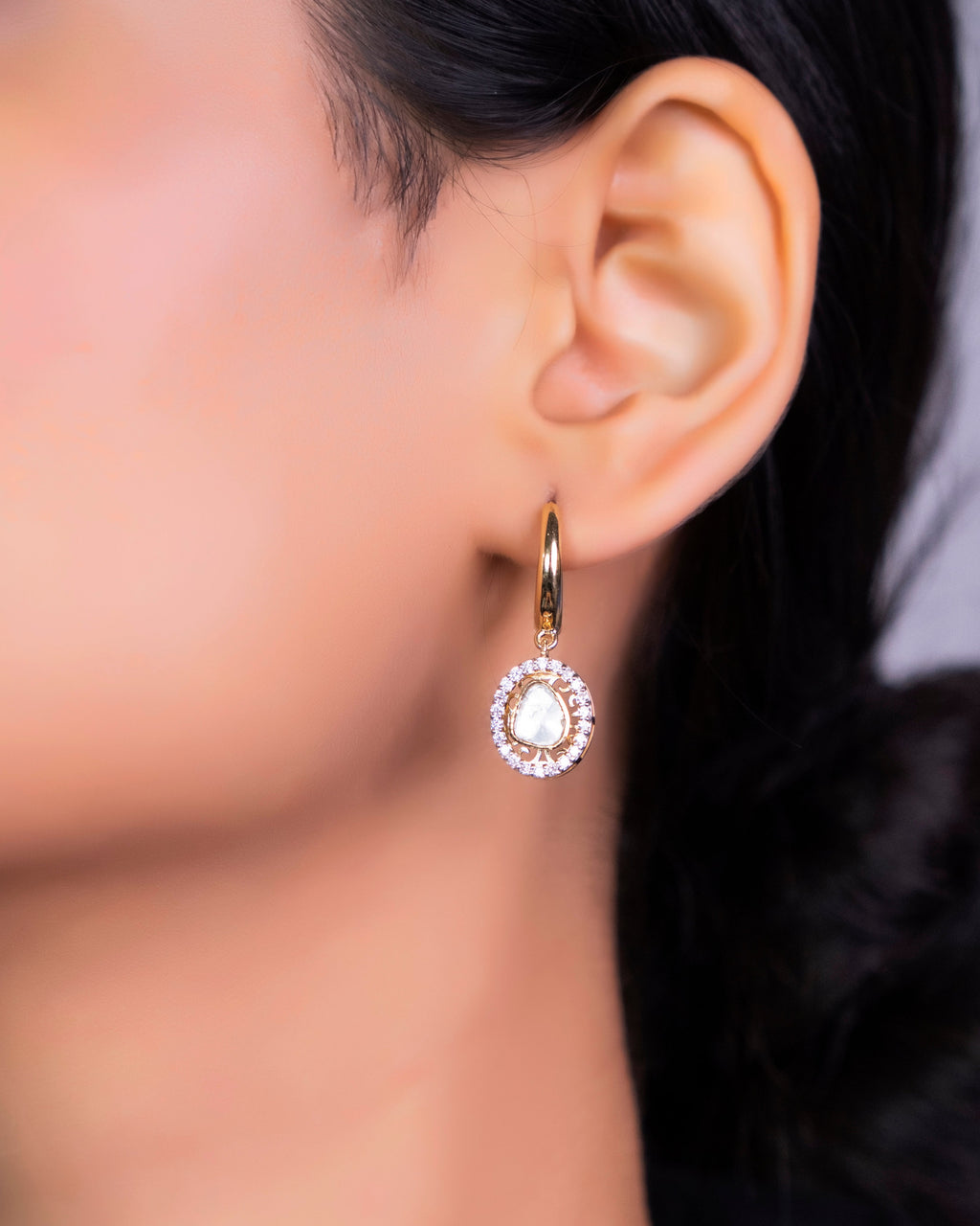 Marsha Polki And Diamond Hoops