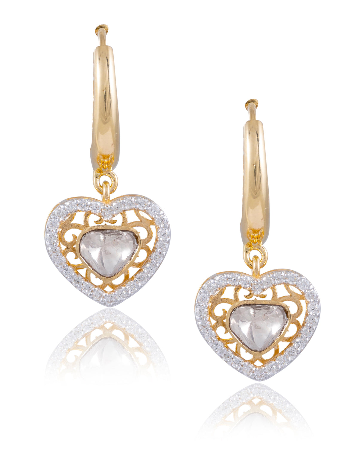 Myrna Polki And Diamond Hoops