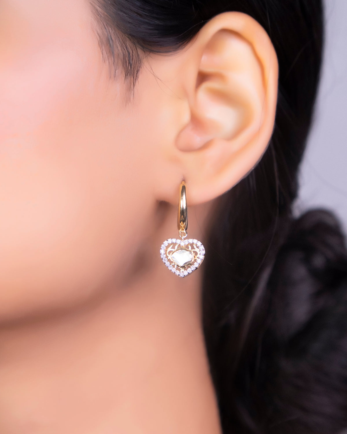Myrna Polki And Diamond Hoops