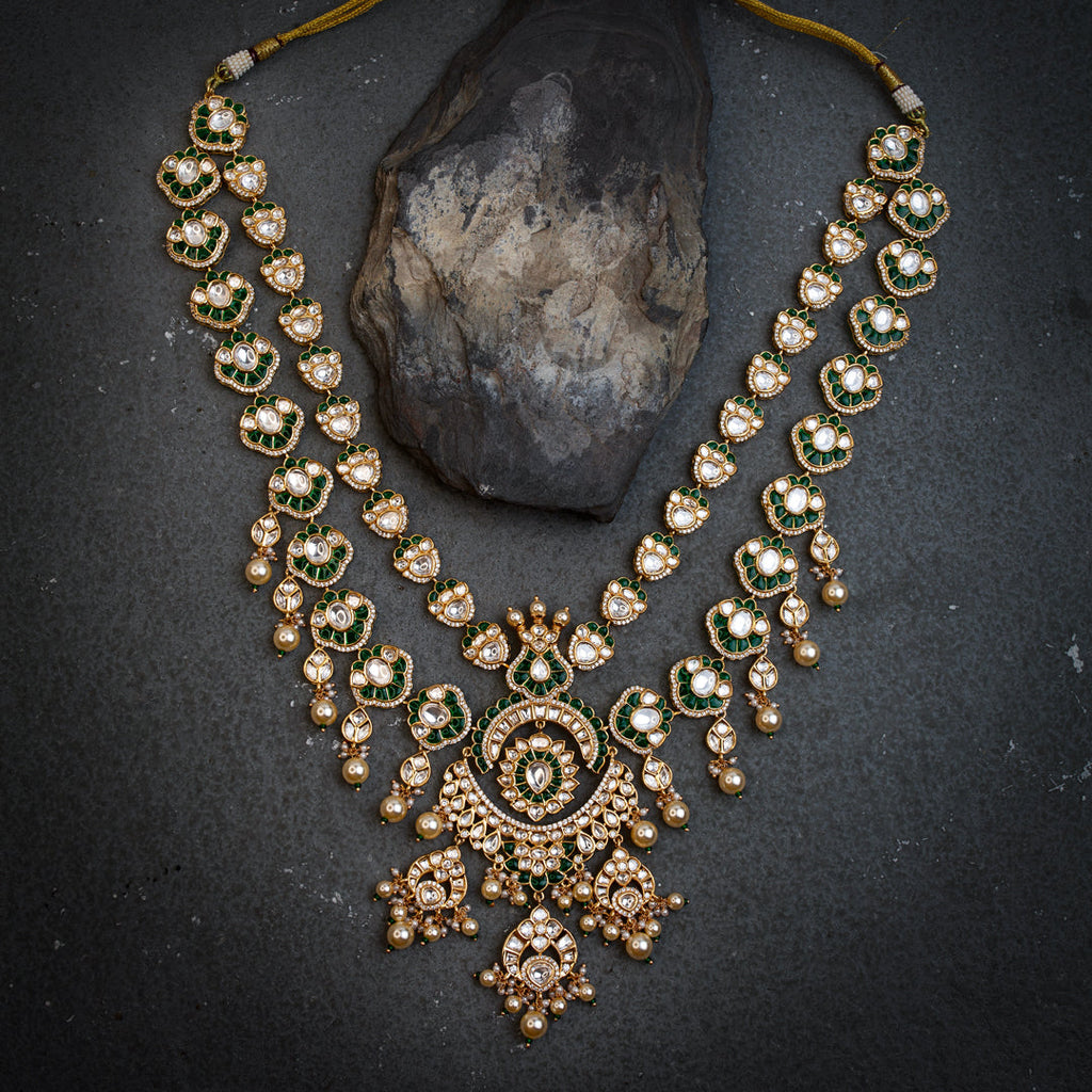 Gulrang Green Mastani Polki Necklace